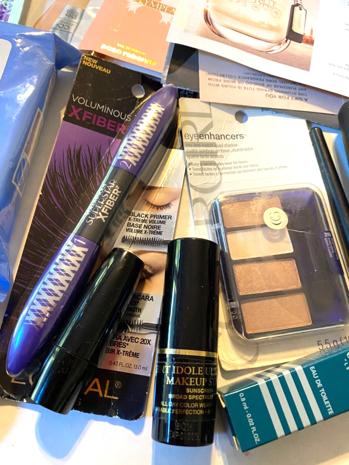 Huge Lot of New Makeup Eye Shadow Mascara Hair Spray Perfume Samples 002-049