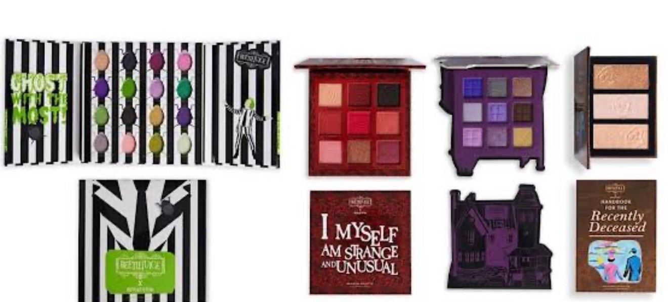 Beetlejuice X Revolution Makeup Lot Of 7 Palettes Liners Lipstick NEW HTF RARE