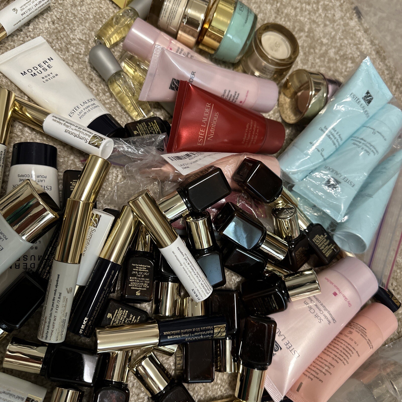 Huge Lot Of 60 Pieces Clinique & Estee Lauder Full, Travel And Sample Size