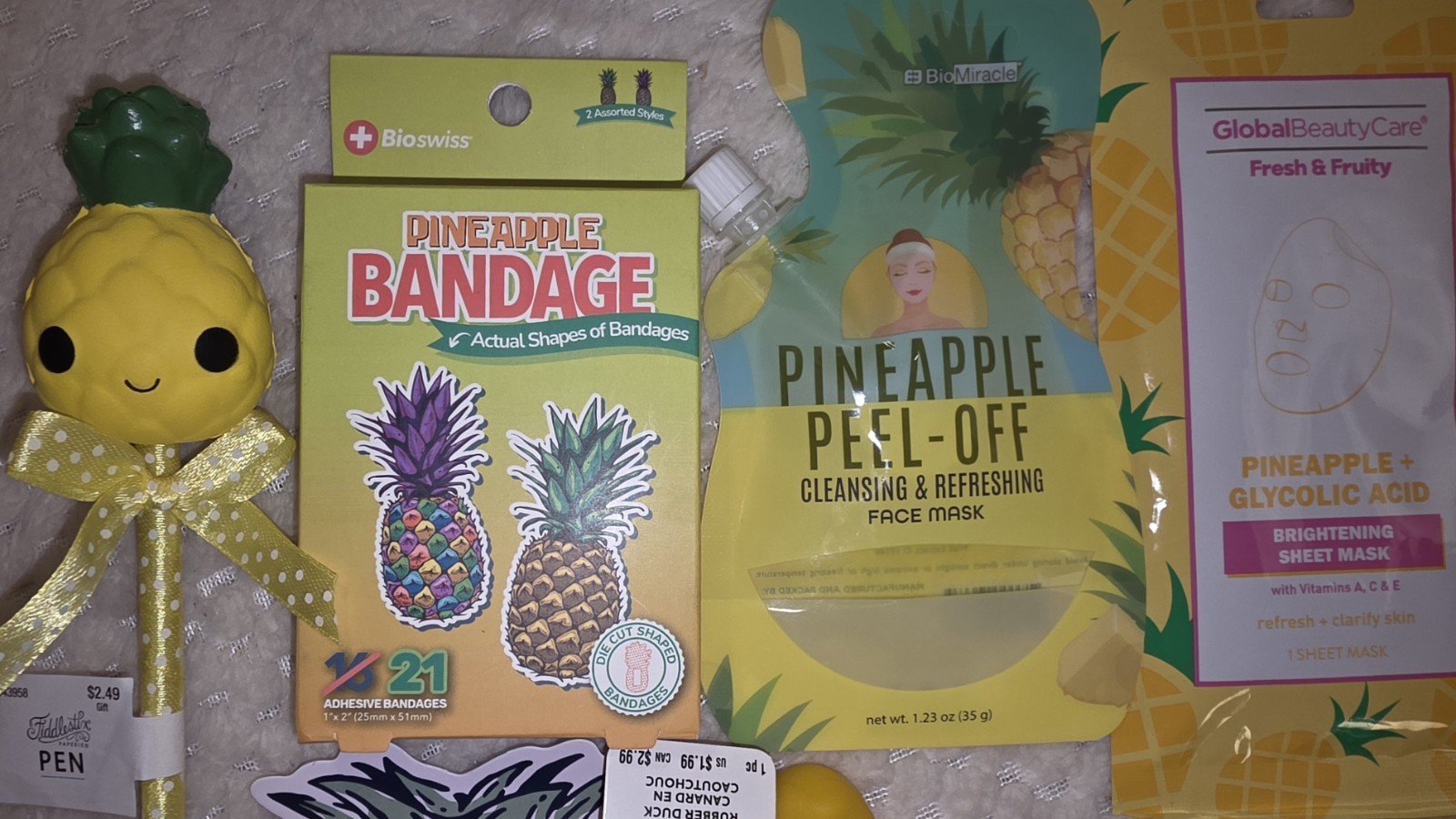 Pineapple 🍍 Lovers Gifts HUGE NEW LOT 17 Pcs Highlighter Crystal Paper Weight