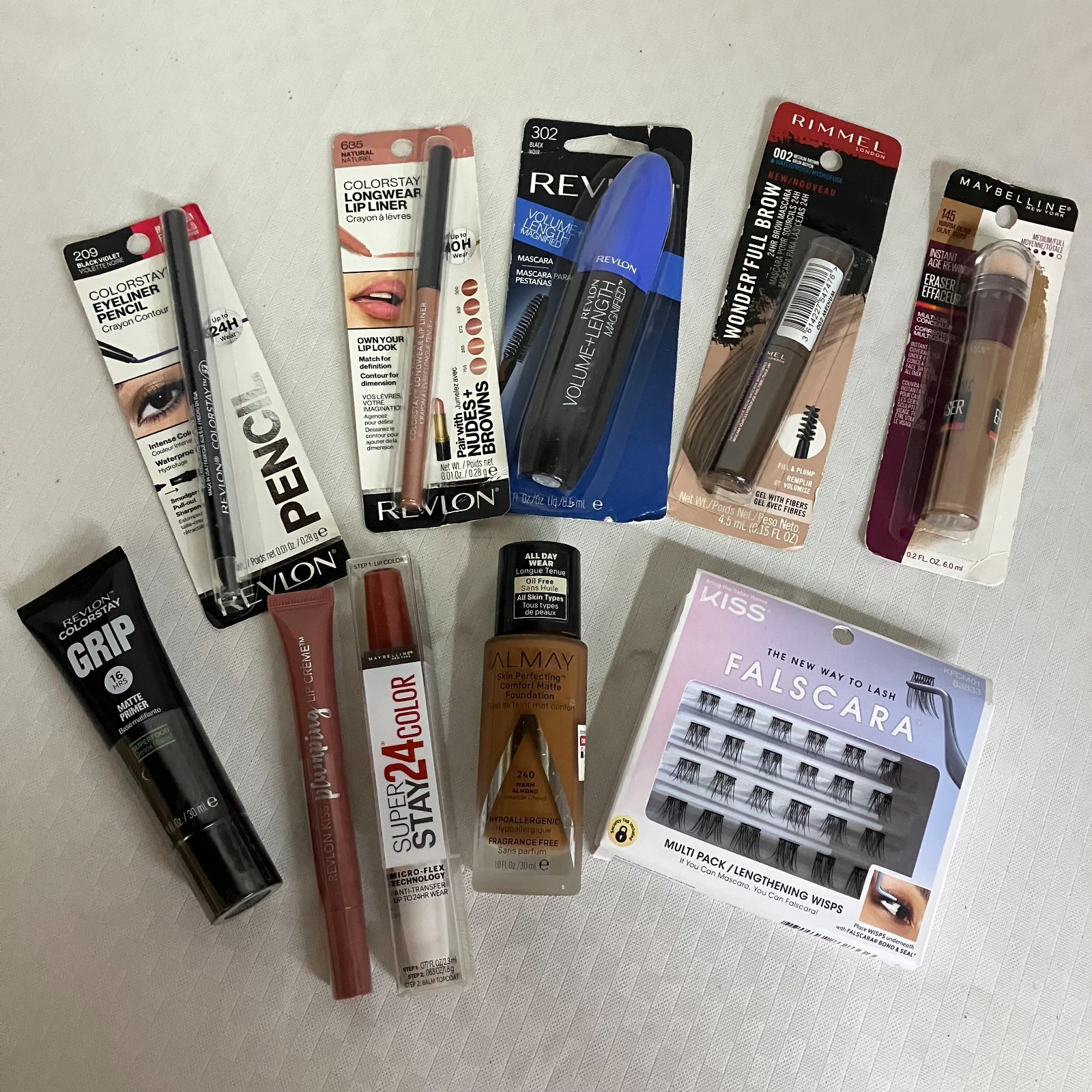 Revlon Maybelline Kiss Almay Rimmel New Sealed 10 Mixed Makeup Lot New Sealed