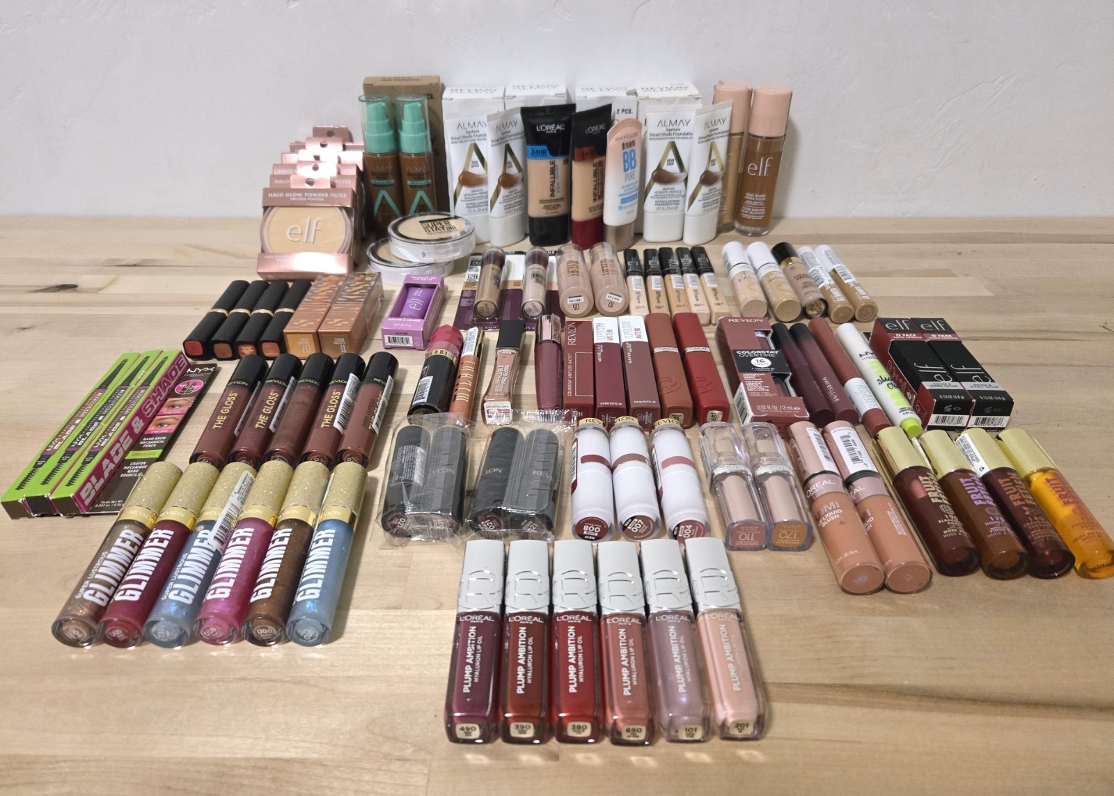 100 Pc Mixed Makeup Wholesale Lot – Revlon Elf Maybelline L’Oreal Milani Nyx