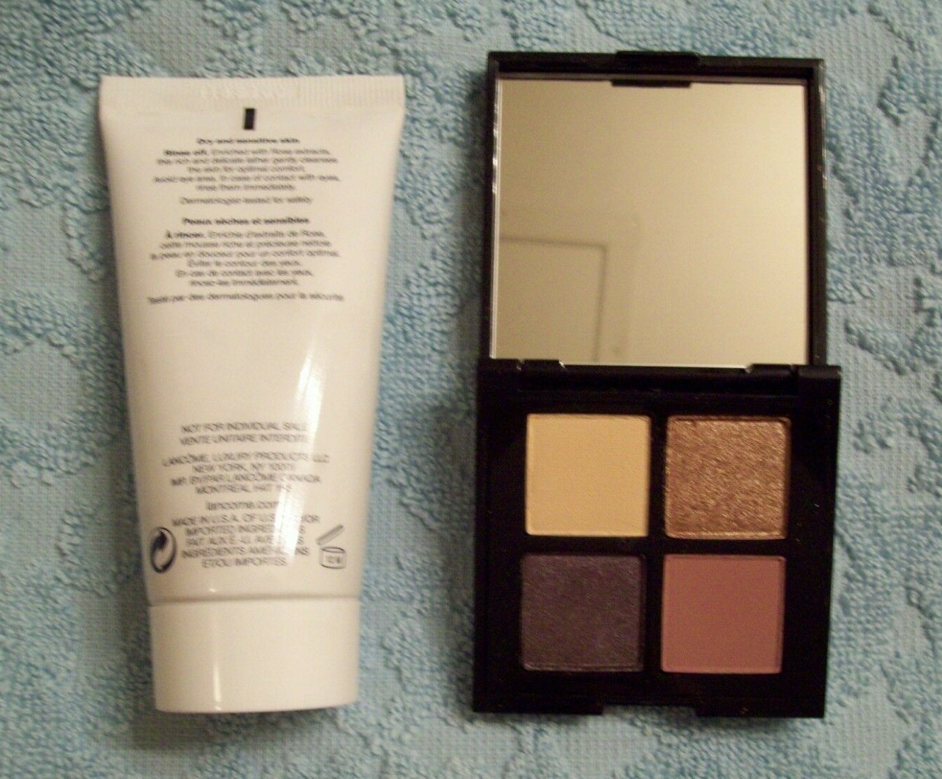 NEW LANCOME CREME MOUSSE CONFORT + EYE SHADOW QUAD PALETTE (LOVE CHARM)