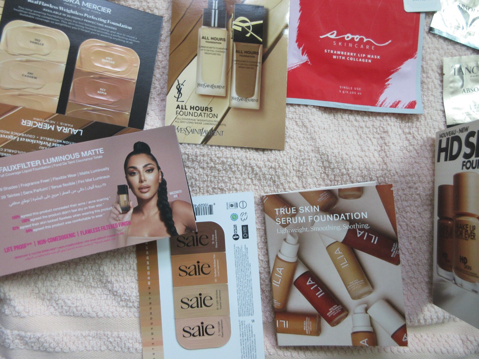 MEGA SIZED LOT OF 37 BEAUTY SAMPLES NAKERY, DIOR, HAIR, FOUNDATION SKINCARE