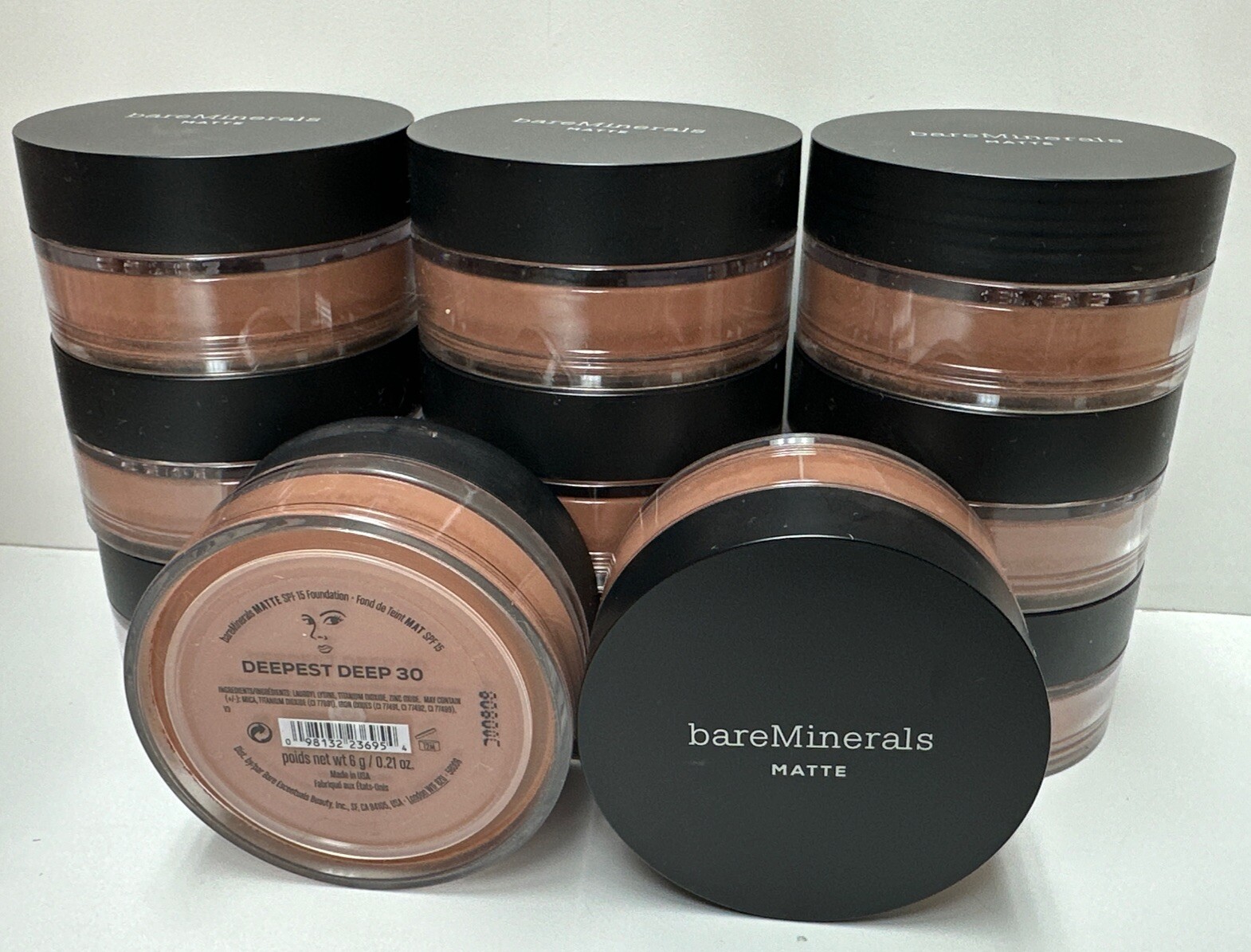 BareMinerals Matte Foundation SPF15 No 30 Deepest Deep Lot Of 11