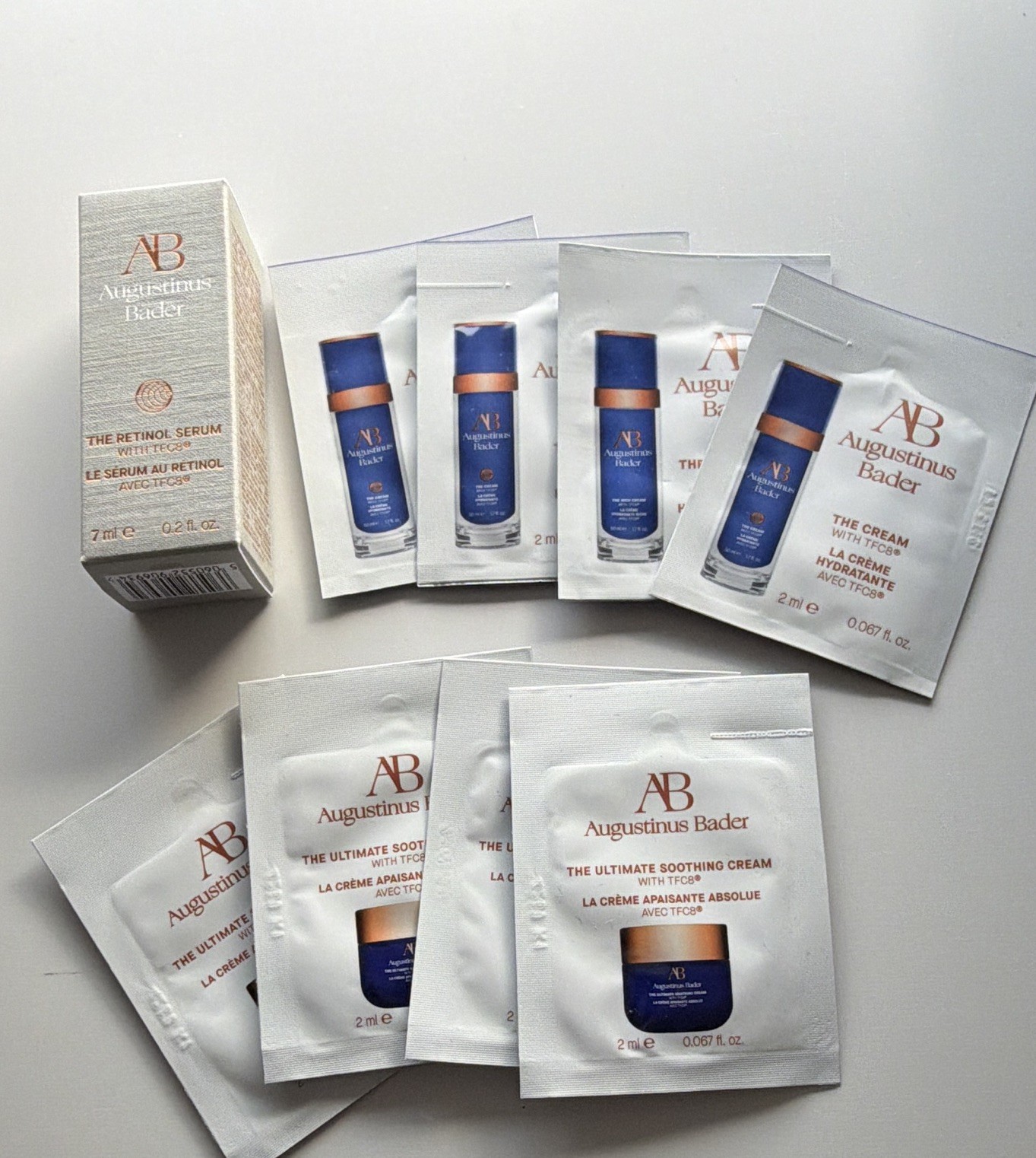 Assorted Sample Size Beauty Lot: Augustinus Bader, Moroccan Oil, M-61, etc…
