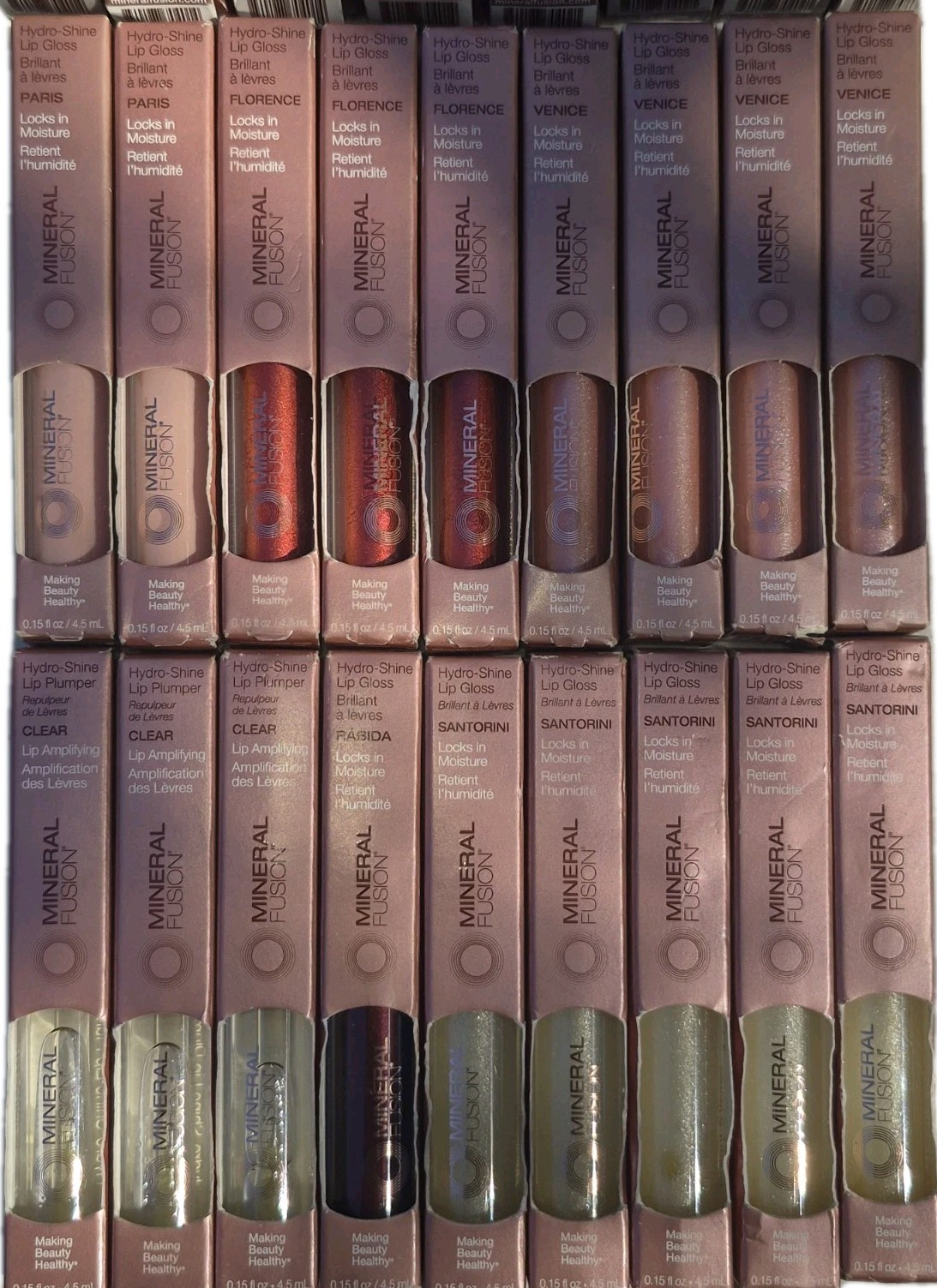 100 Pc Mineral Fusion Lot Foundation Mascara Lipstick Gloss Stain Blush Conceale