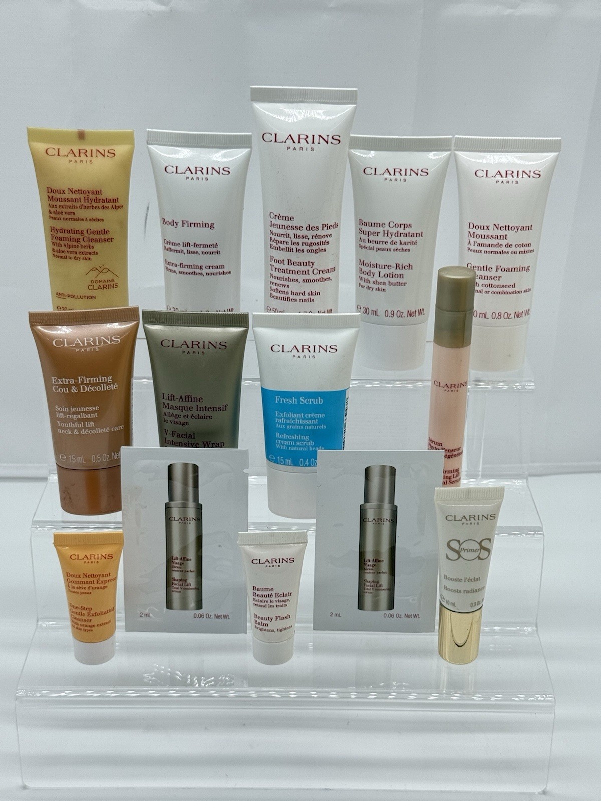 LOT OF 14 CLARINS PARIS HYDRATING MOISTURE GENTLE FOAMING BEAUTY PRODUCTS