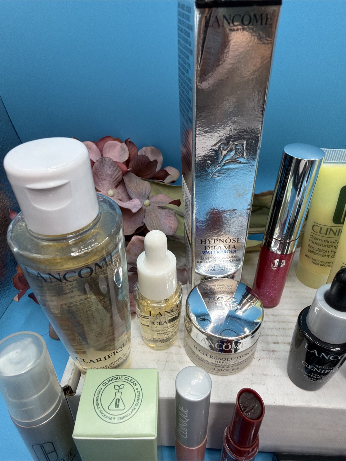 24 Piece Lot Of Lancome & Clinique Travel / Sample Sizes Skincare Makeup