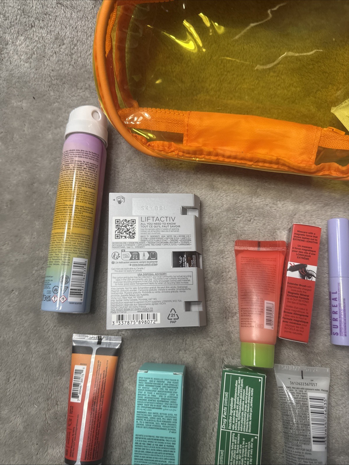 Lot 16 ULTA BEAUTY DELUXE Travel Mini Set Cream Mascara & 2 Cosmetic Bags