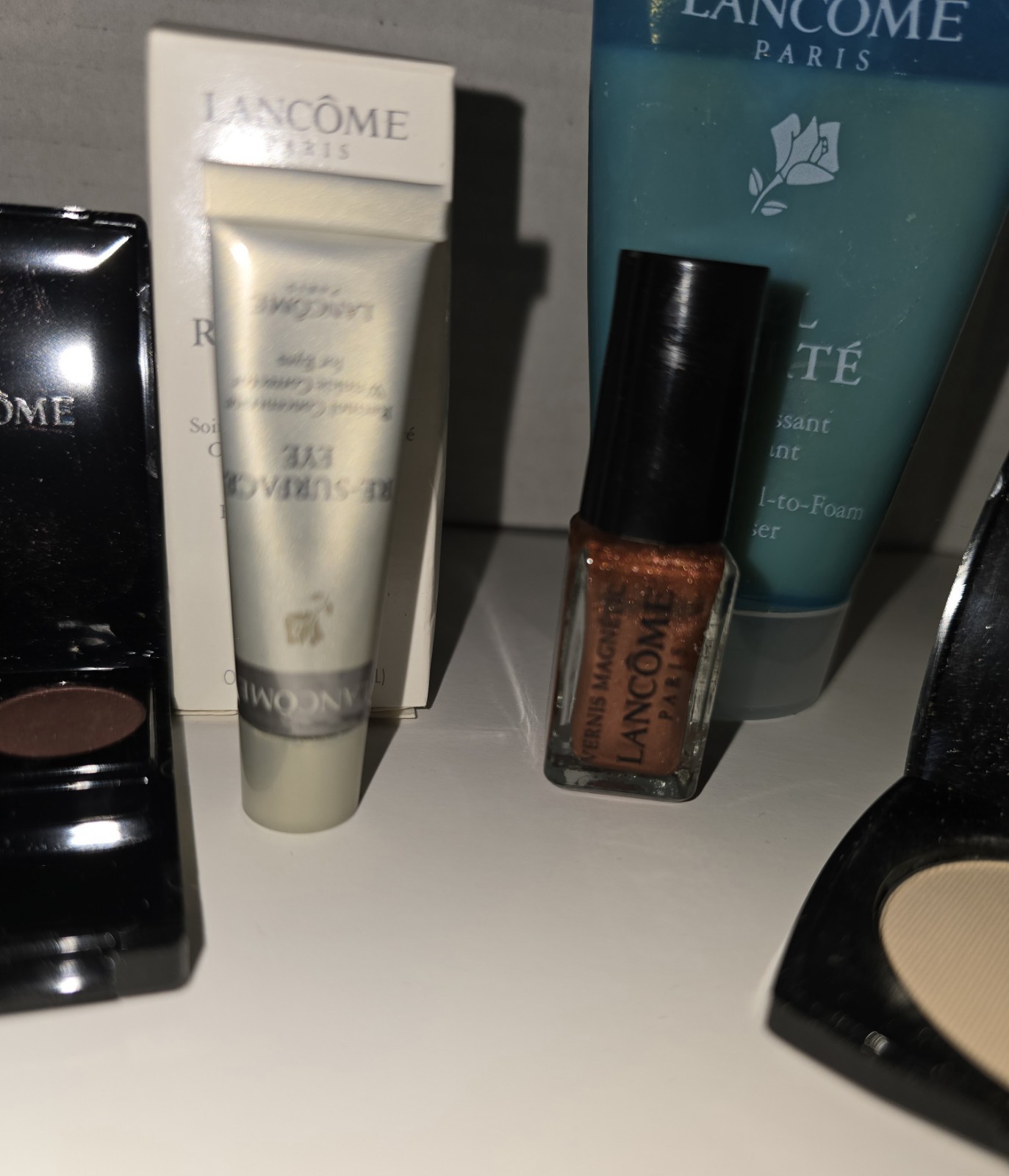 Lancome Travel/sample size lot, Eyecream, Eyeshadow, face Powder, Nail Polish
