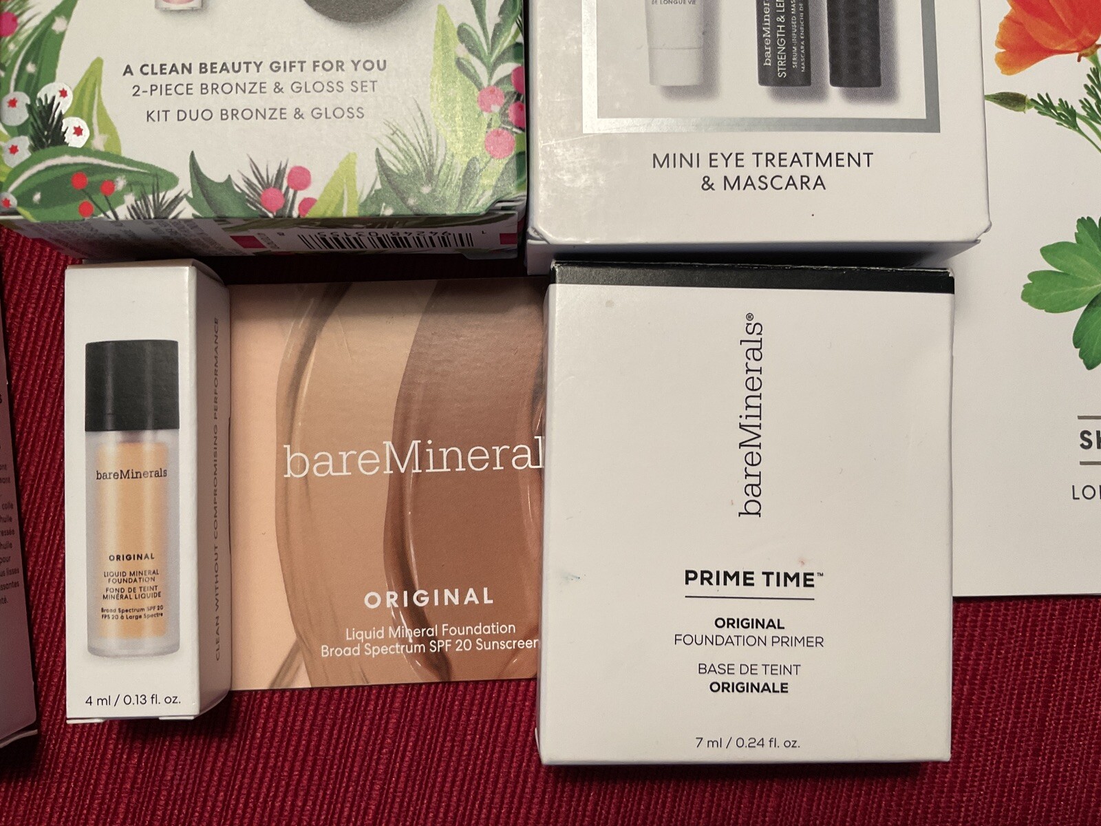 NEW BARE MINERALS LOT 7 LUX SERUM BRONZER & FULL SZ MINERALIST LIP GLOSS CLARITY