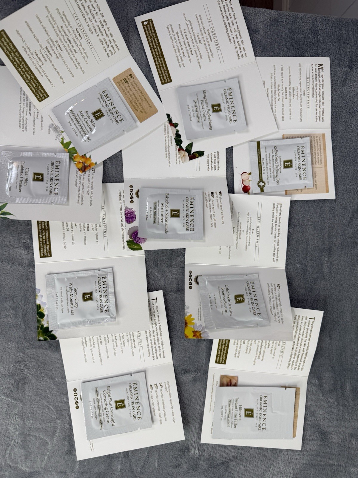 NEW Clinique Eminence Mario Badescu Skincare Lot Sample Size In Clear Travel Bag
