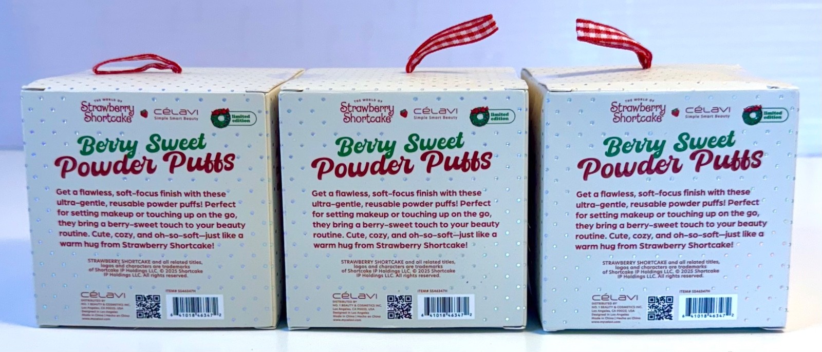 Strawberry Shortcake 5-Pieces Berry Sweet Powder Puffs – Lot of 3 ( 15 puffs )