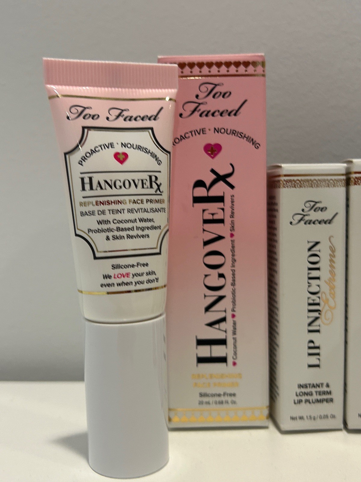 Too Faced Better Than Sex Mascara, Hangover RX, Lip Injection Extreme 4pc NEW