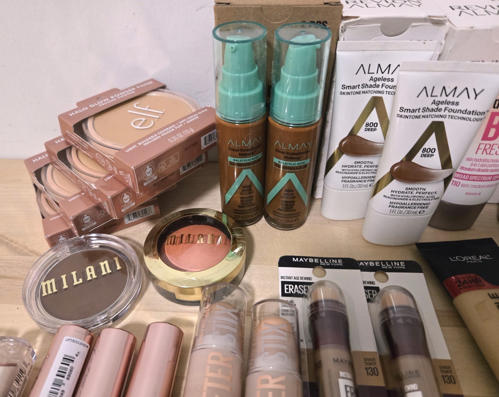 100 Pc Mixed Makeup Wholesale Lot – Revlon Elf Maybelline L’Oreal Milani Nyx