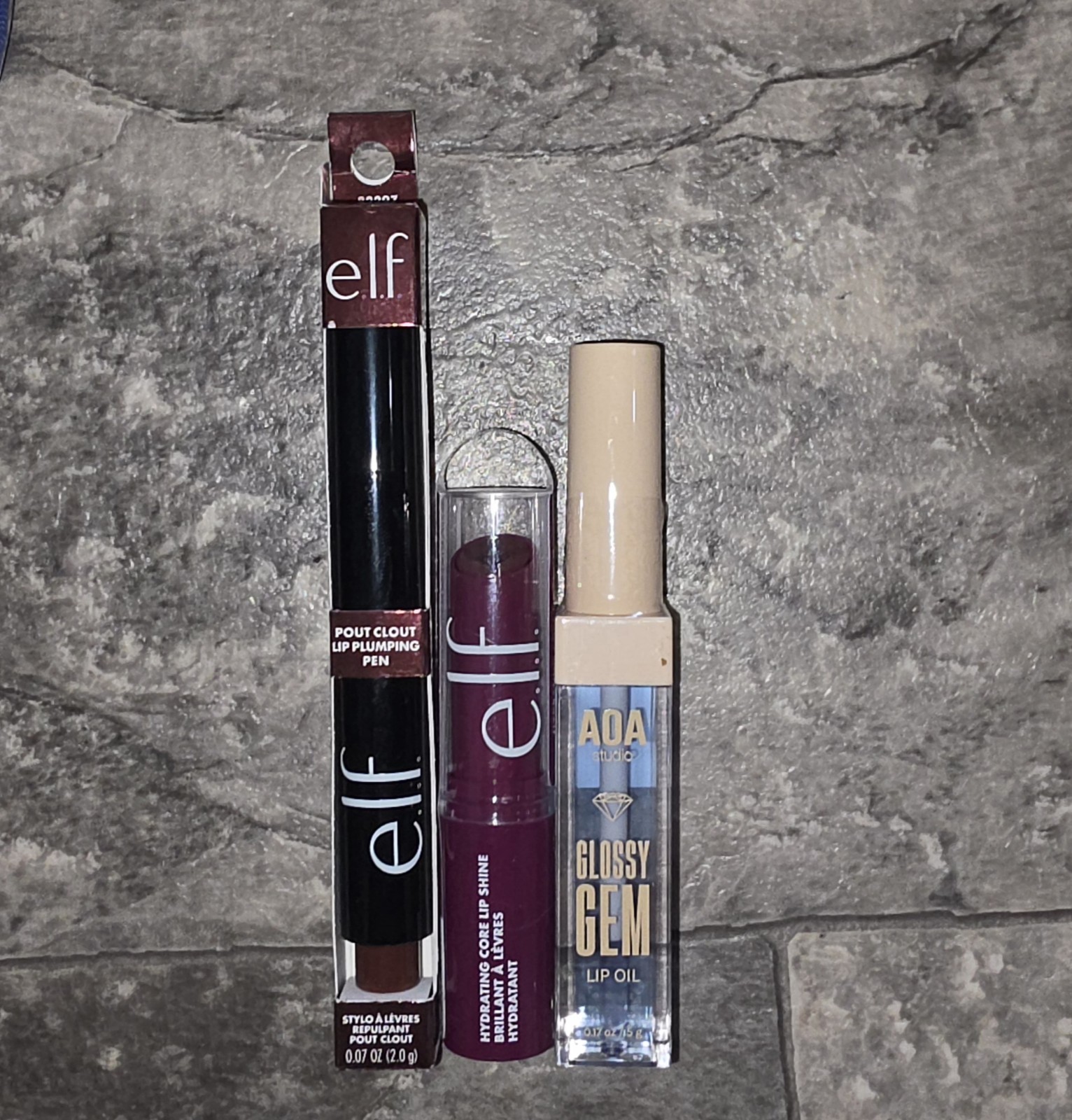 Elf Clout Pout & Hydrating Core Lip Shine + AOA Studio Glossy Gen Lip Oil BNIB