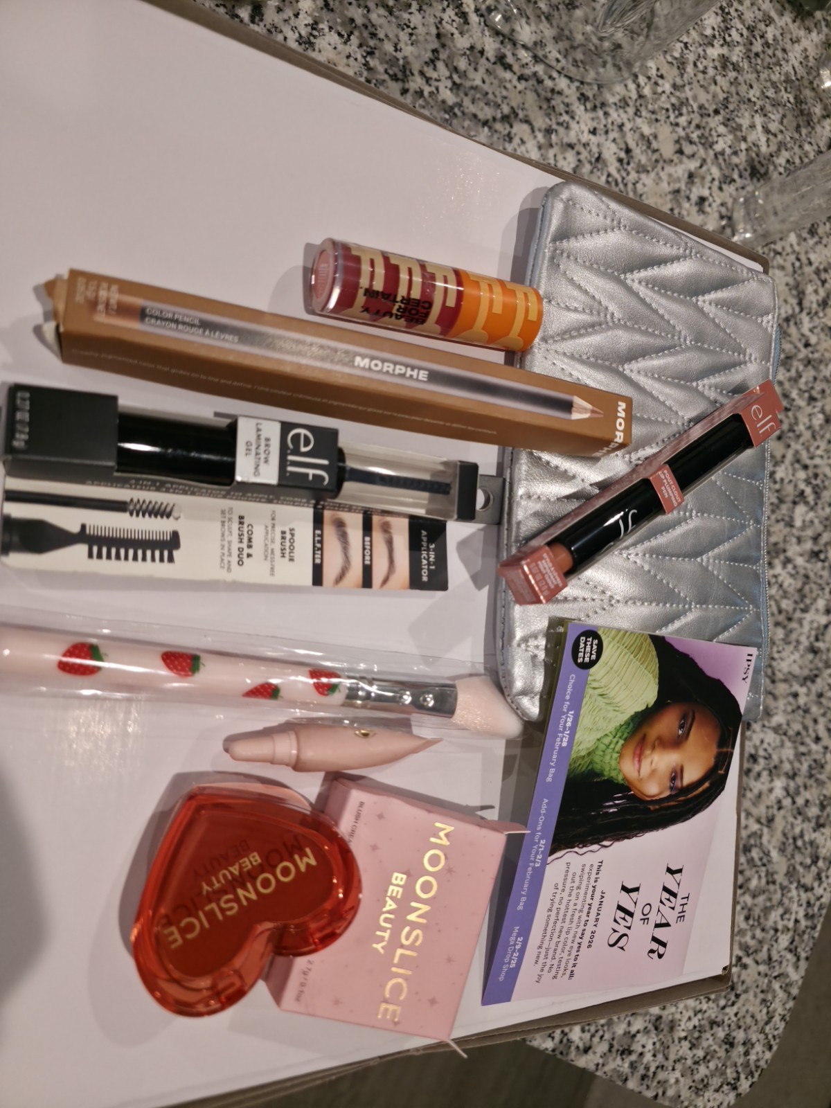 e.l.f., Morphe, Moonslice Beauty Makeup Lot Brow Gel, Pencil, Blush, Bag
