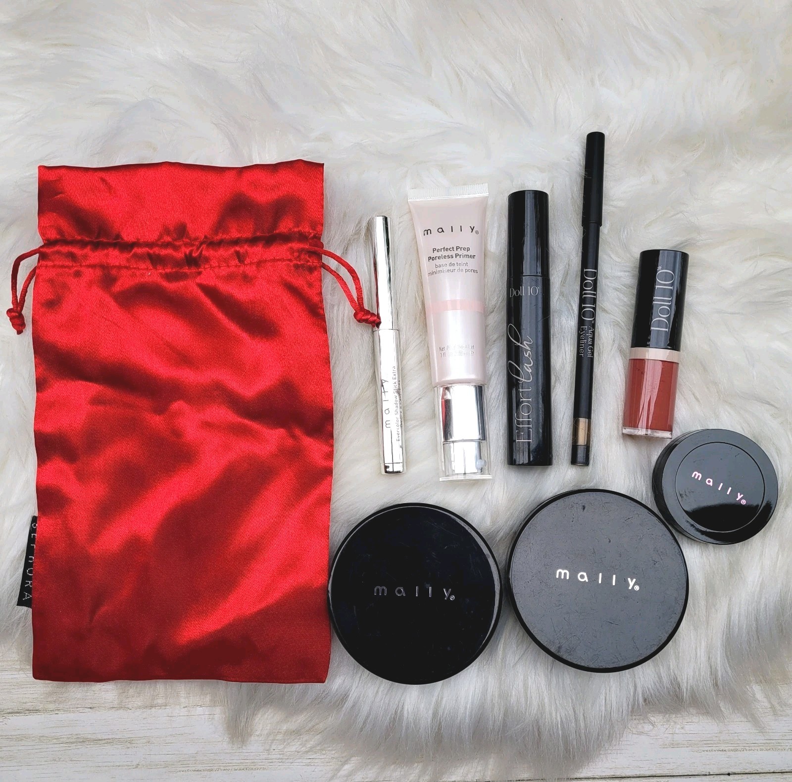 Mally Makeup & Doll 10 Mixed Lot Beauty Full Size 8pc Bundle Kit Eyes Face Lips