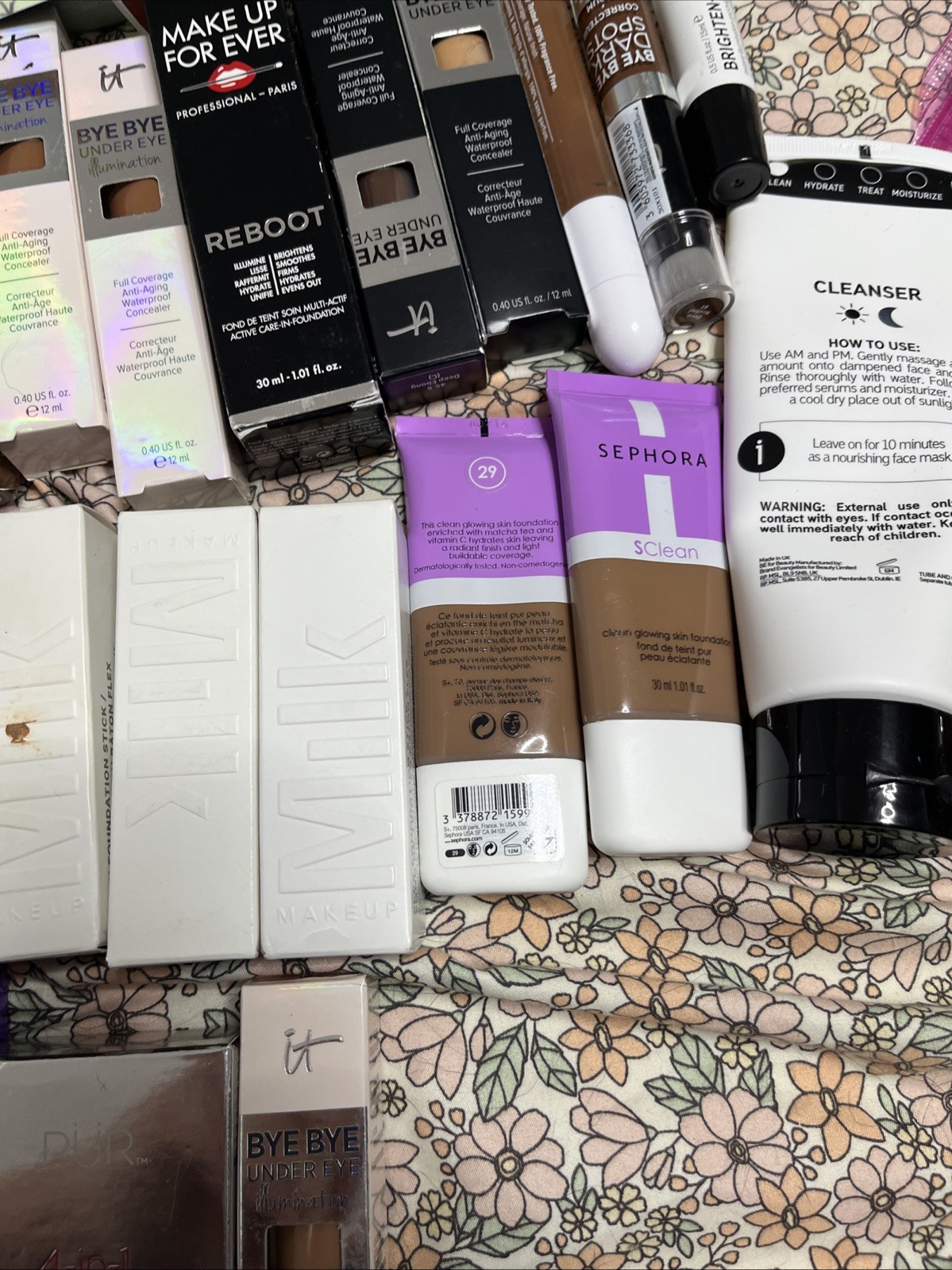 18 Bundle Lot Cosmetics Mik Makeup It Tarte Sea Huda Clinique Full Size Premium