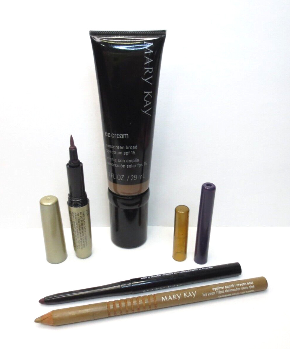MARY KAY MIXED MAKEUP 4 PCS- CC CREAM VERY DEEP, LINER & EYELINER PENCILS