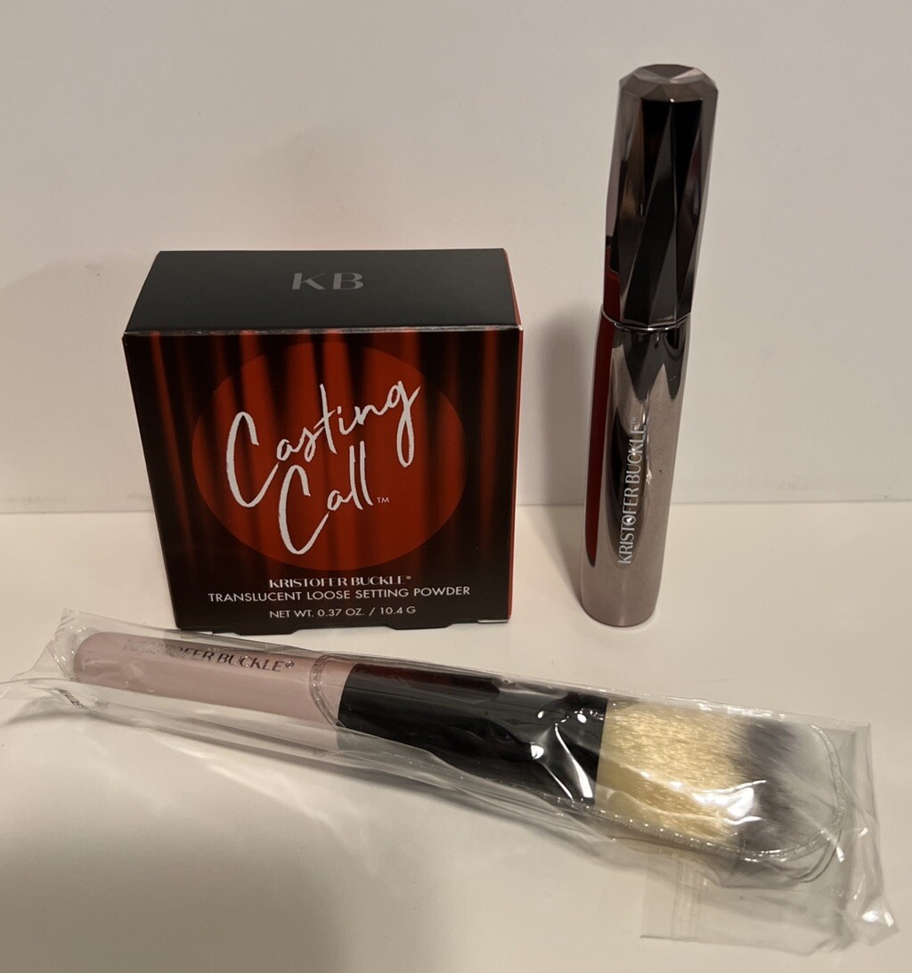 Kristofer Buckle Bundle Casting Call Make-up Loose Setting Powder Brush Mascara