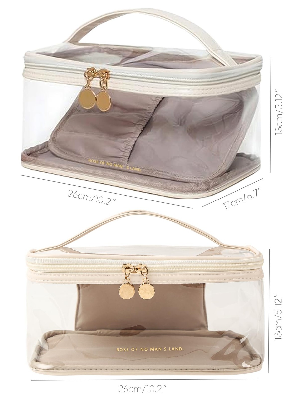 Large Clear Makeup Bag Big Cosmetic Bags Waterproof Toiletry Orangizer with H…