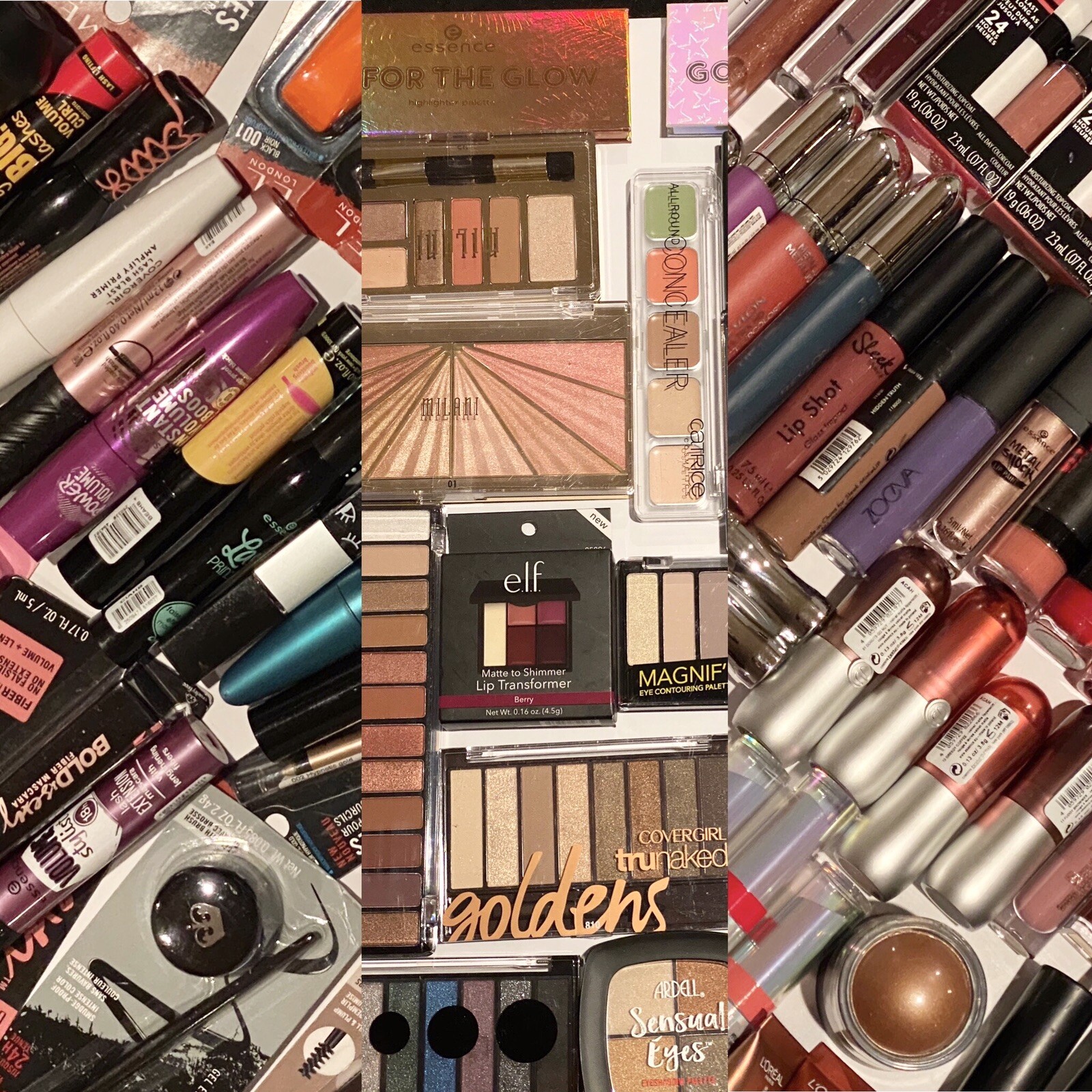 FUN 8 PIECE MIXED BEAUTY BAG Cosmetics Nails Face Eyes Lips $40- $50 Value
