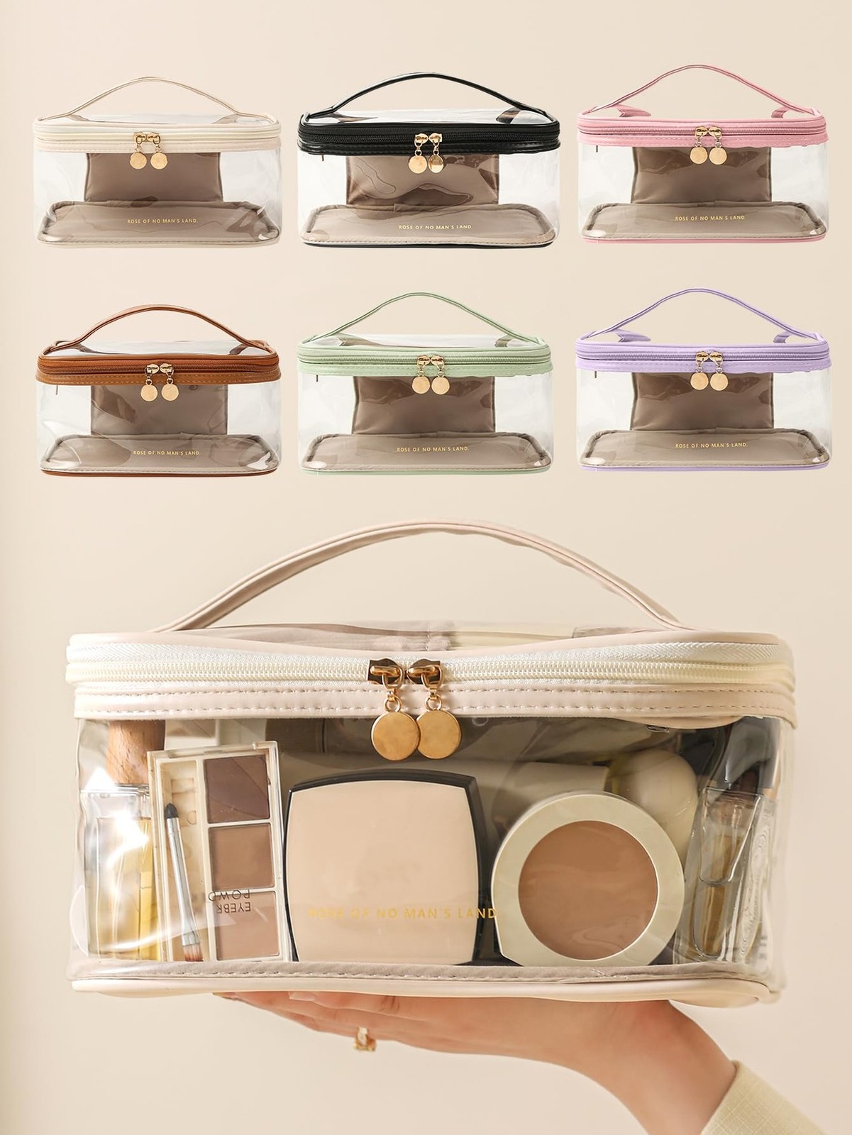 Large Clear Makeup Bag Big Cosmetic Bags Waterproof Toiletry Orangizer with H…
