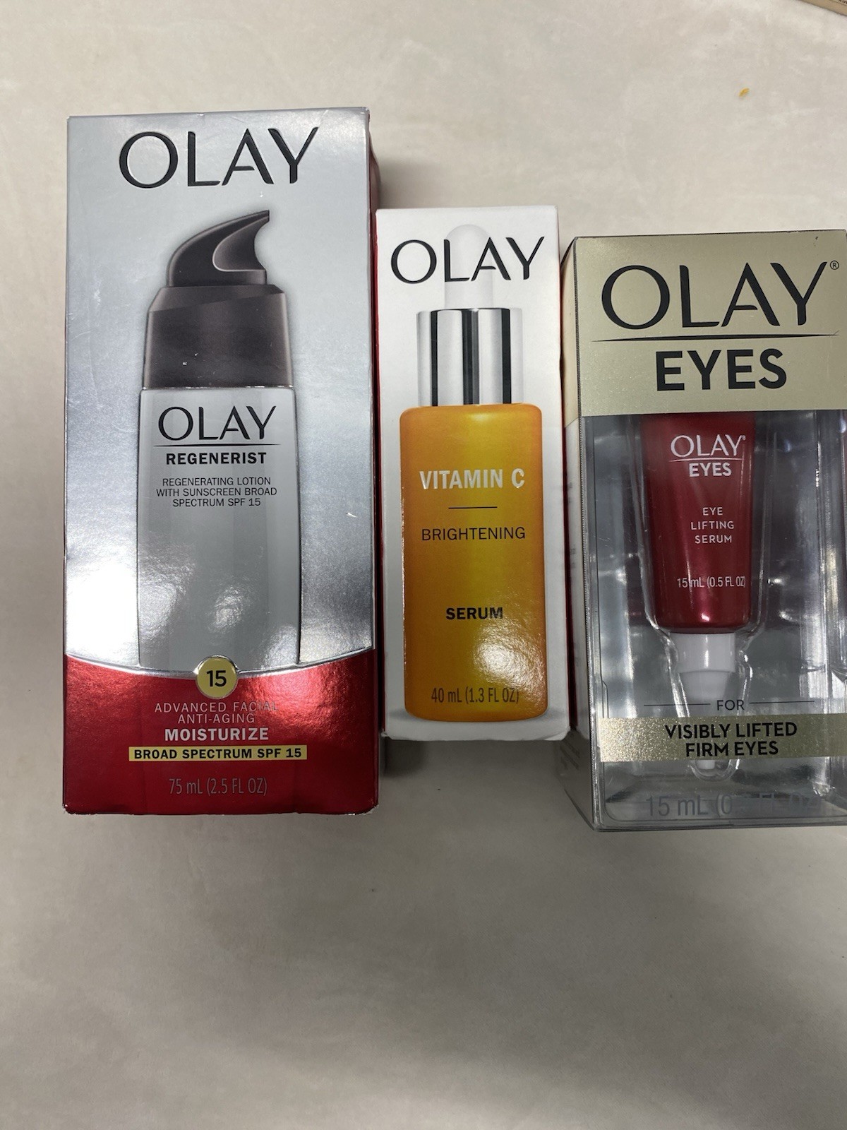 Olay Regenerist SPF 15 Moisturizer Vitamin C Brightening Eye Serum Lot(5)