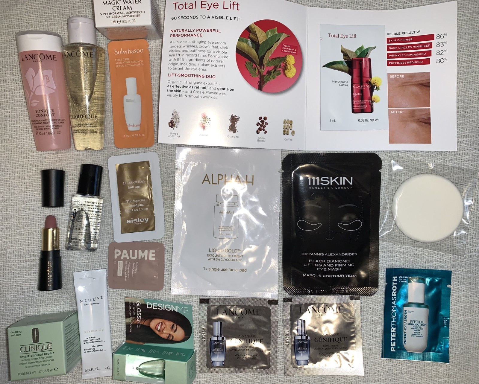 Beauty Bag-Lancome, Clinique, Clarins, Charlotte’s ++