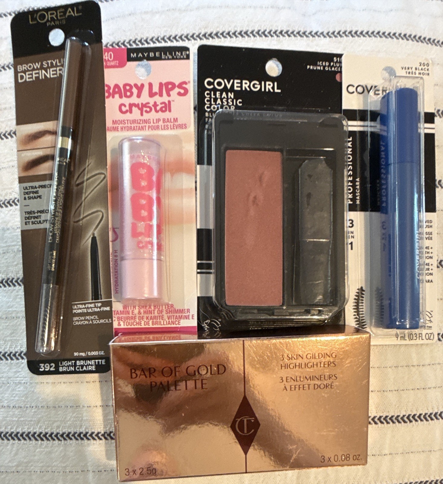 Assorted Full Size Makeup Lot: L’Oréal Brow Definer,CG Mascara,Charlotte Tilbury
