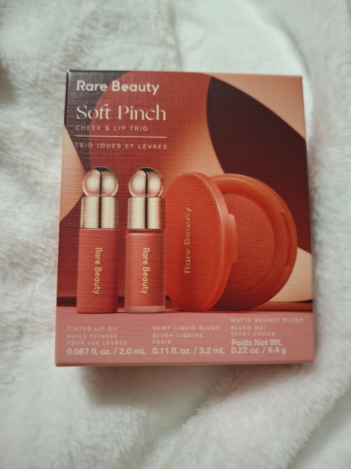 Rare Beauty Soft Pinch Cheek & Lip Trio Lip Oil, Dewy Liquid Blush, Matte Blush