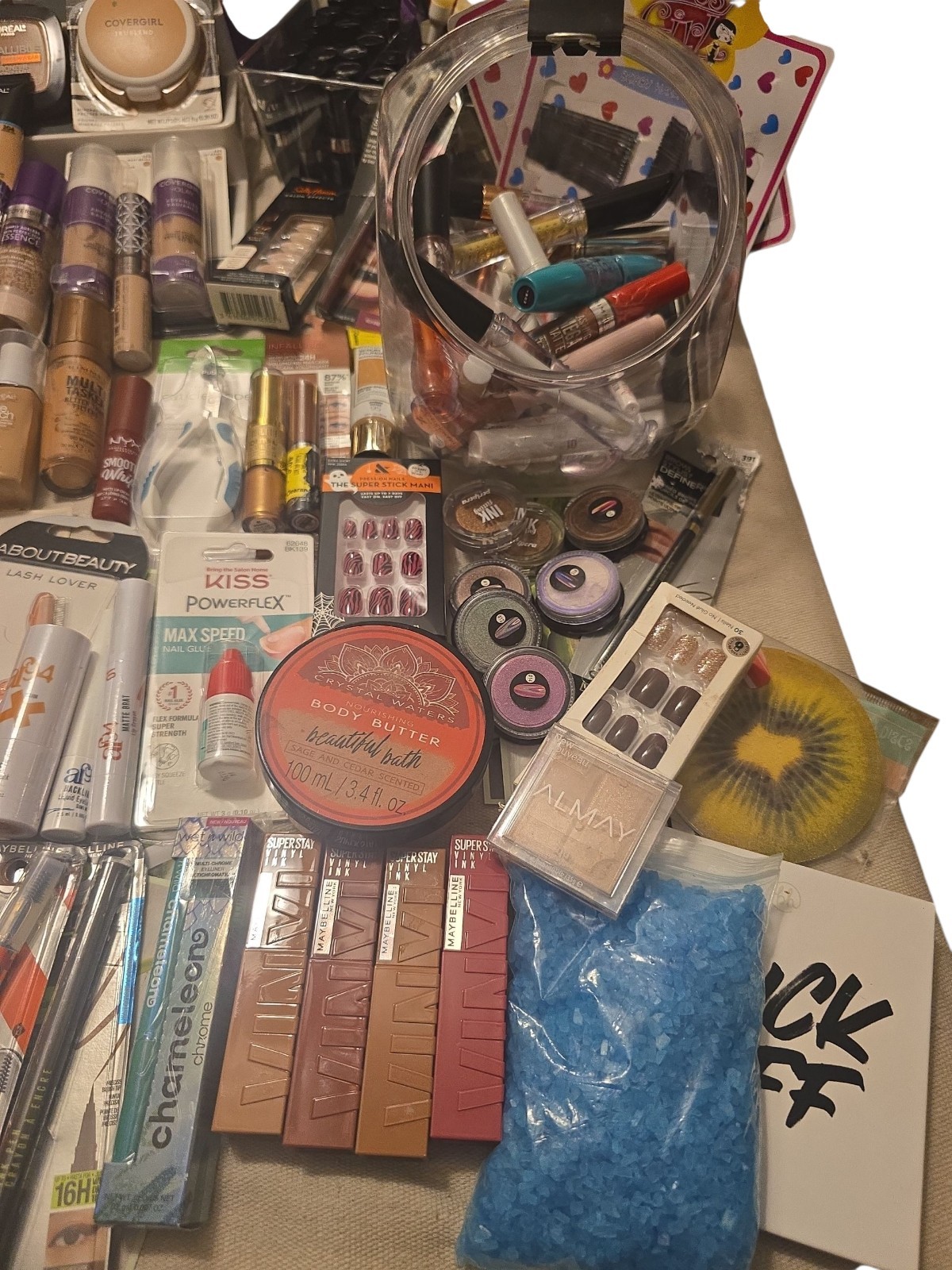 Mystery Makeup Box – 15 Brand New Cosmetics –Lips, Face, Nails, Eyes, Great Gift