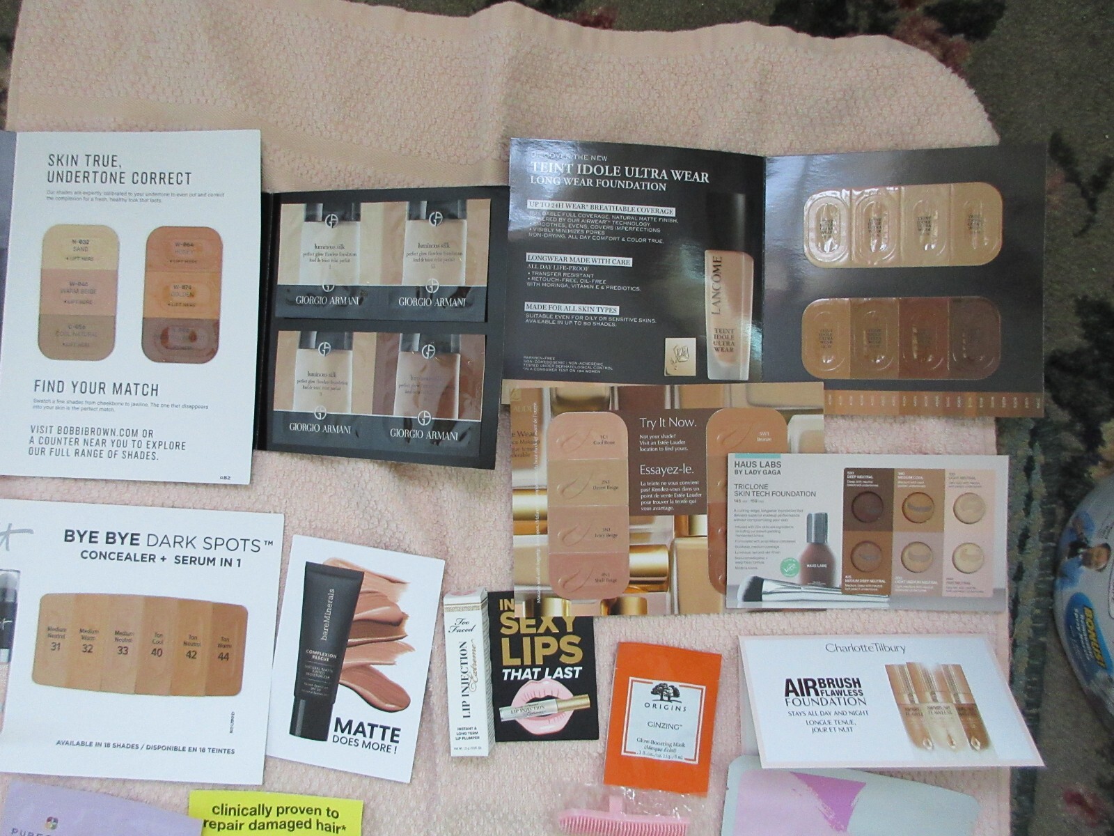 MEGA SIZED LOT OF 37 BEAUTY SAMPLES NAKERY, DIOR, HAIR, FOUNDATION SKINCARE