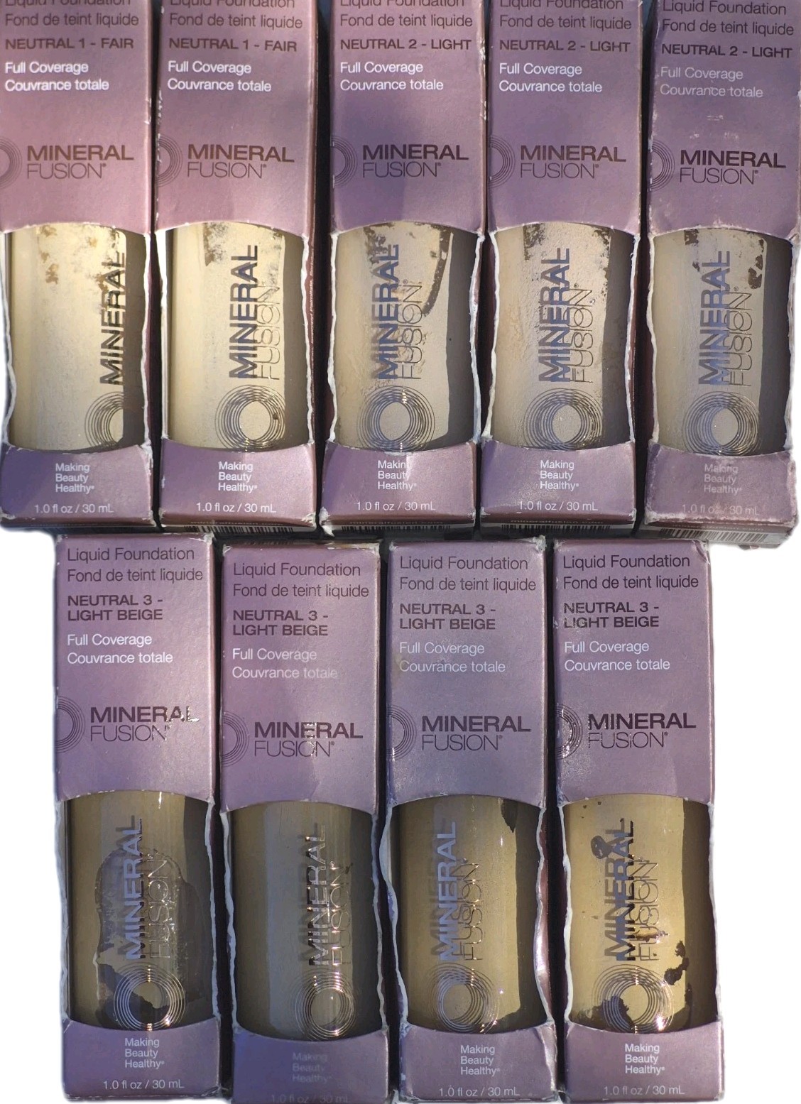 100 Pc Mineral Fusion Lot Foundation Mascara Lipstick Gloss Stain Blush Conceale