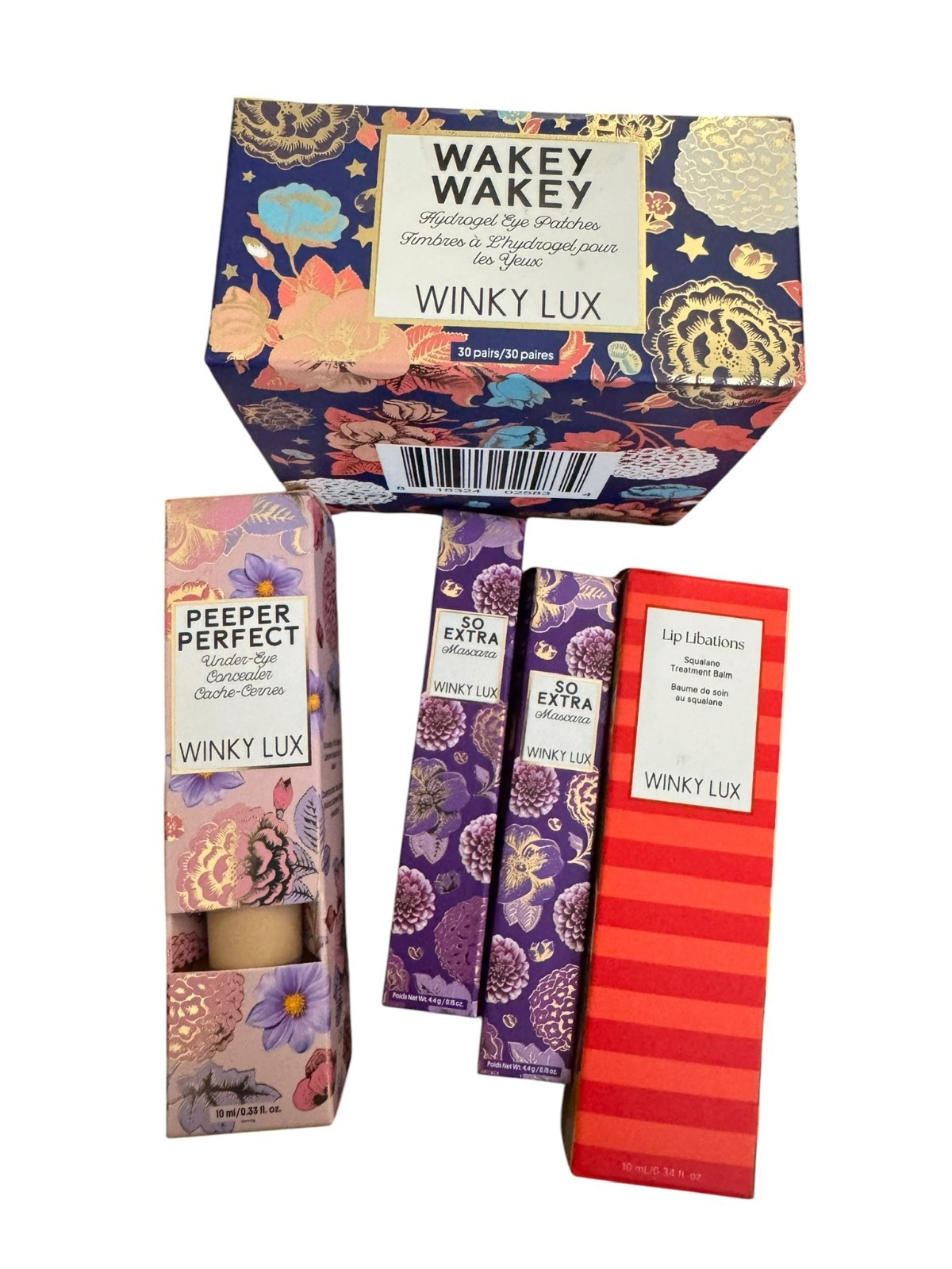 winky lux beauty bundle of eye makeup & lip balm 5 pieces all new & sealed