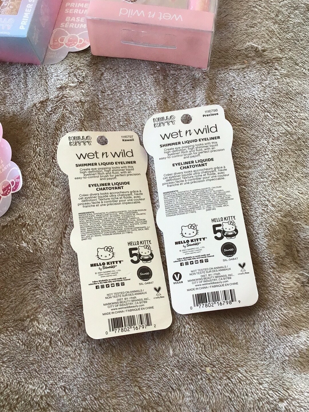 Hello Kitty Holidays 10 Pcs Set Wet n Wild Eyeliner Lip Mask Oil Primer Sponge