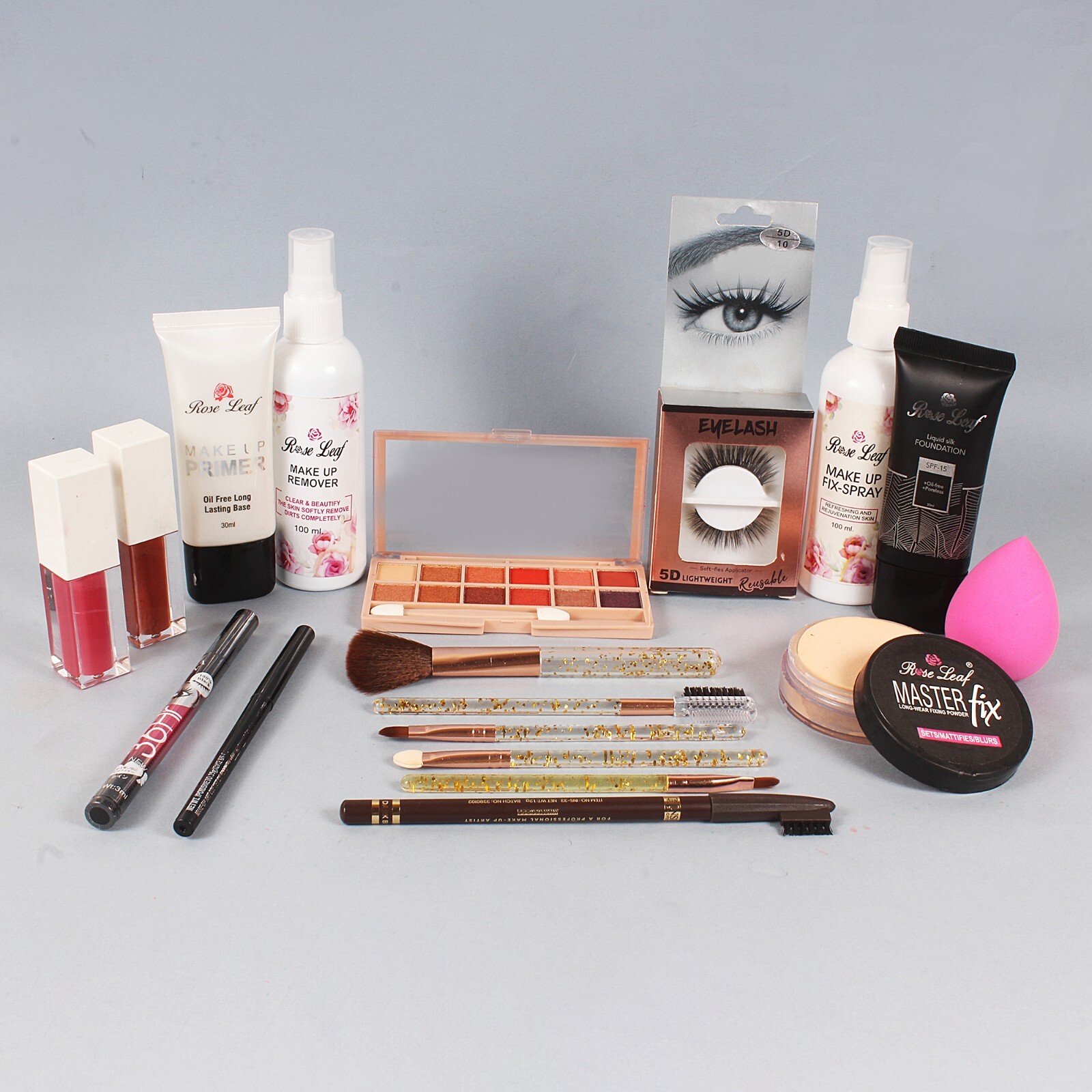 Makeup Combo for Girls include with 14 in 1 item like FacePrimer ,Lipsticks etc.
