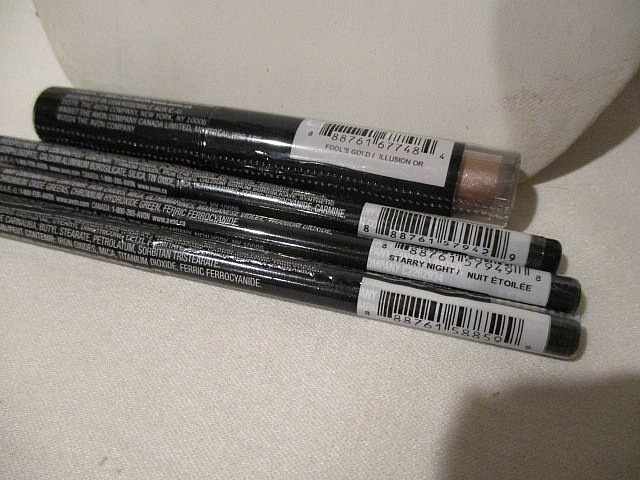 AVON Liquid Eyeshadow Fools Gold/Brow Glimmerstick Light Brown/Sugar Plum & Blue