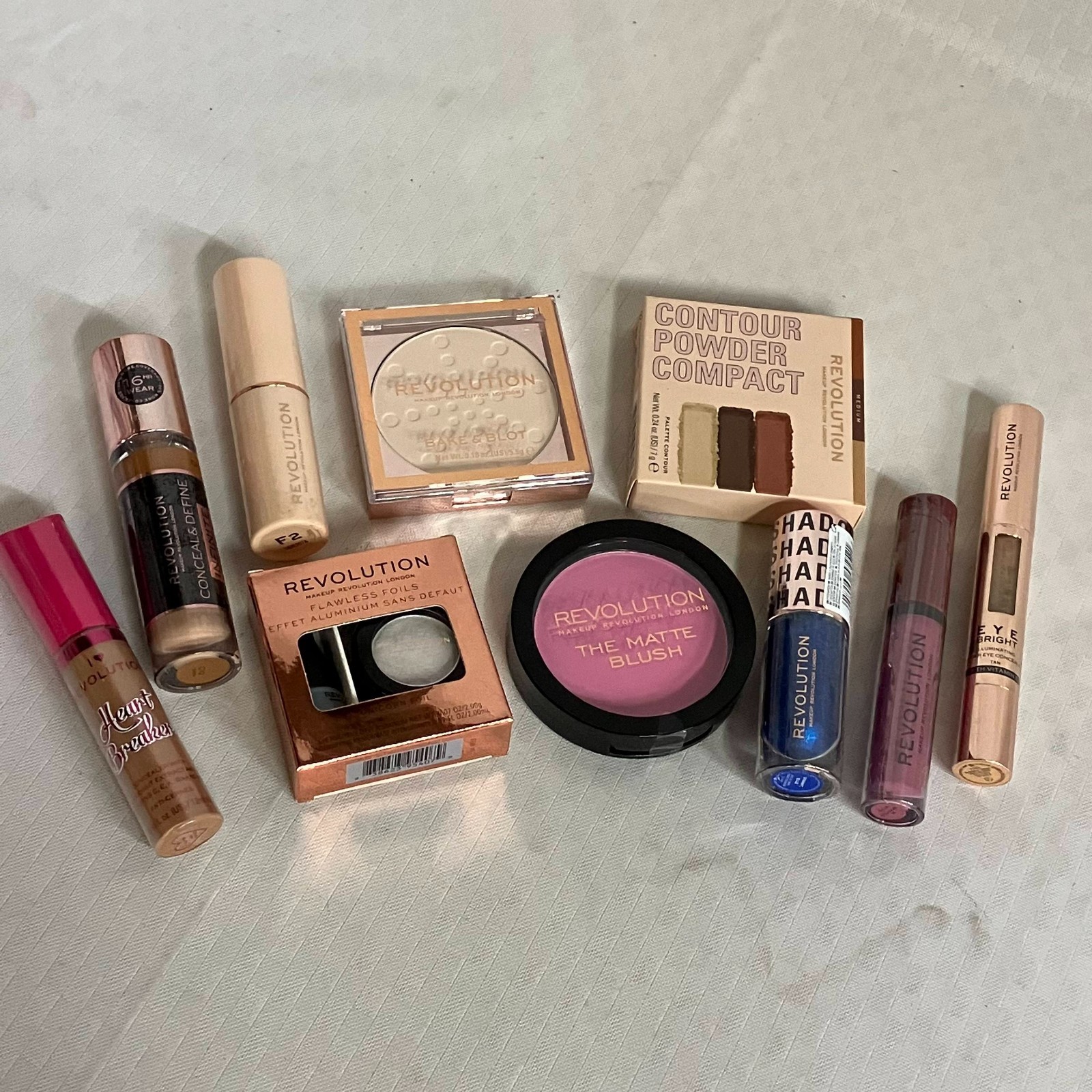 Revolution Concealer Blush Eyeshadow Lipstick Contour & More Makeup Lot Of 10