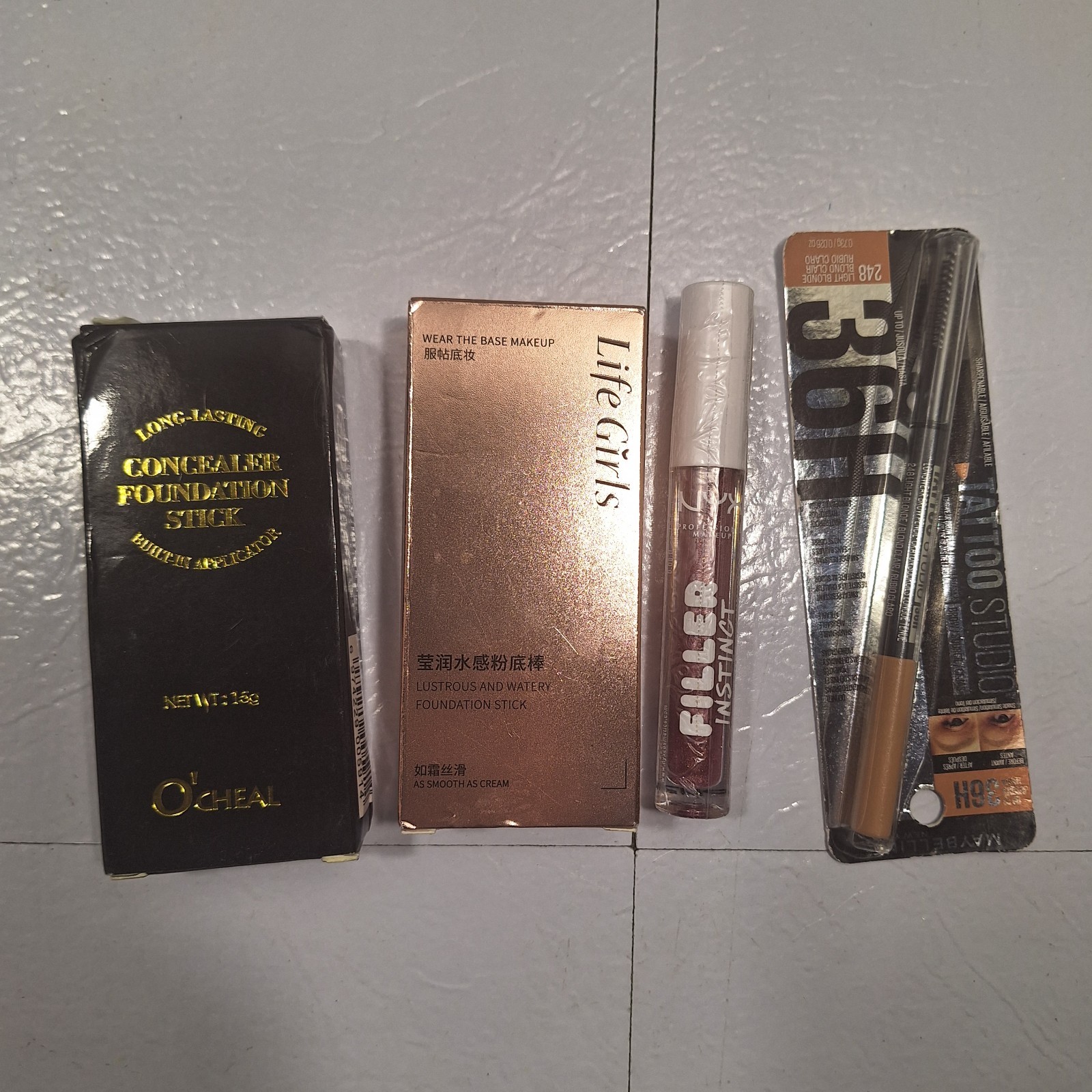 4 item Mixed Beauty Lot Concealer Foundation Filler Brow Pencil Maybelline Ochea