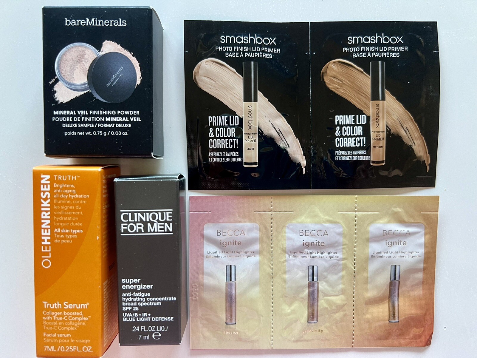 Cosmetic Powder Serum Concentrate Primer Highliter Mini Samples Lot NEW