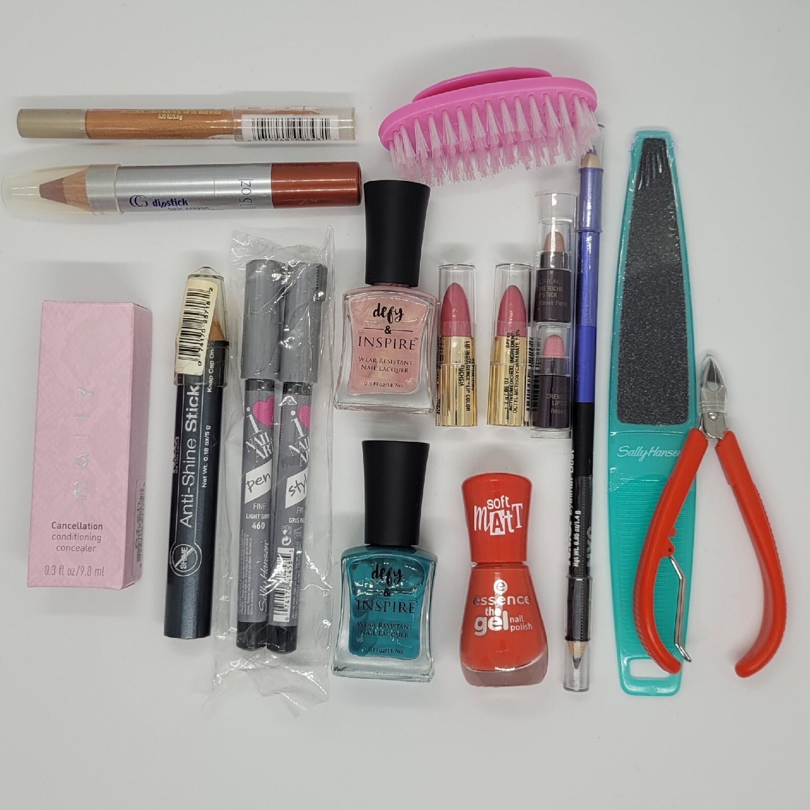Mixed Beauty Lot 15 Items Mally L’Oreal Essense CoverGirl Sally Hansen NYC NEW