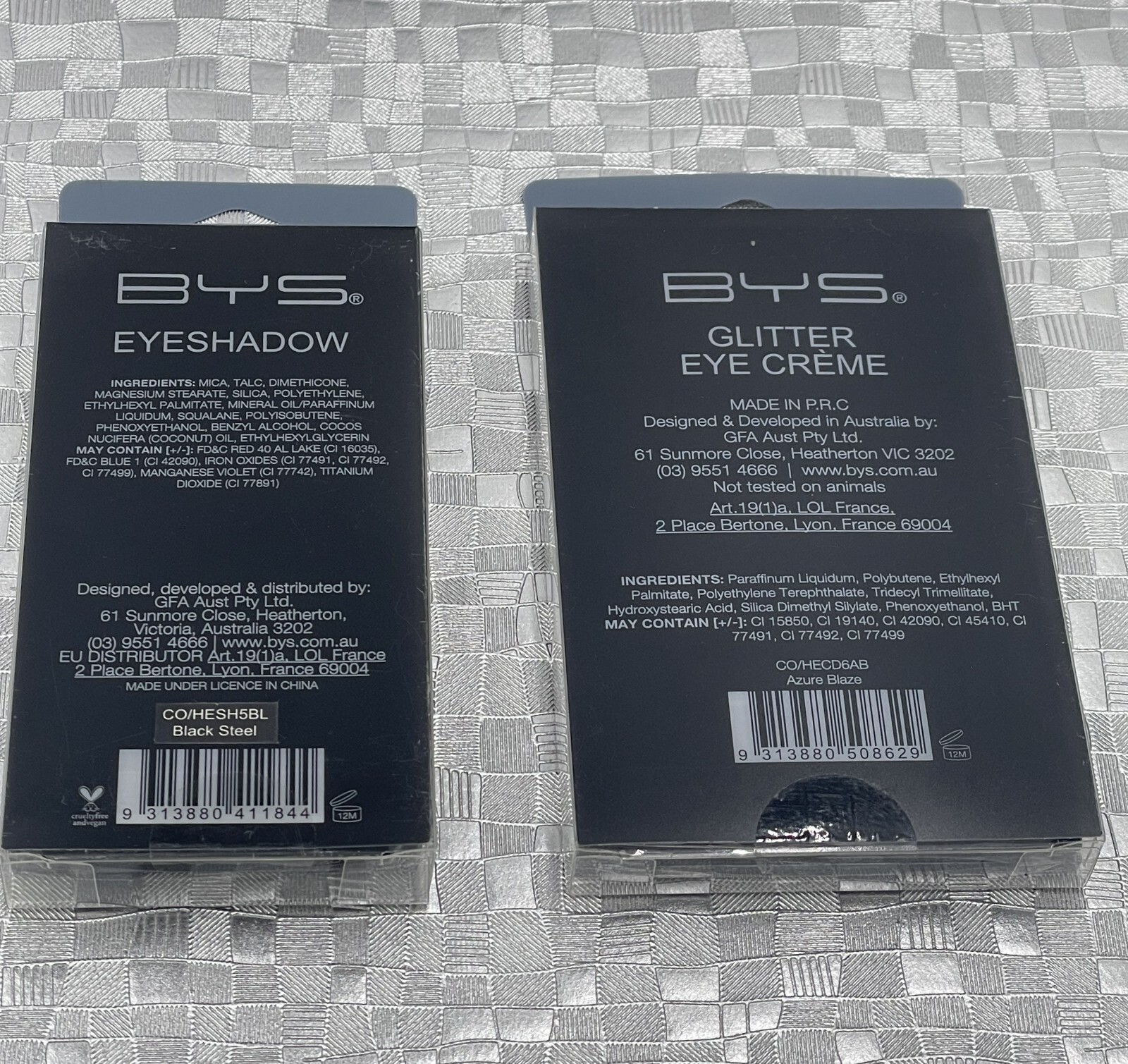 Lot of (2) BYS Eyeshadow Palette BLACK STEELE & Azure Blaze Color Palettes – New