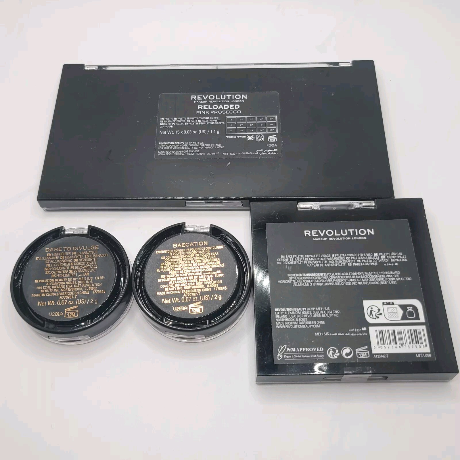 Revolution Makeup Mixed LOT OF 14 Eyes, Lips, Face – Palettes & Compacts READ