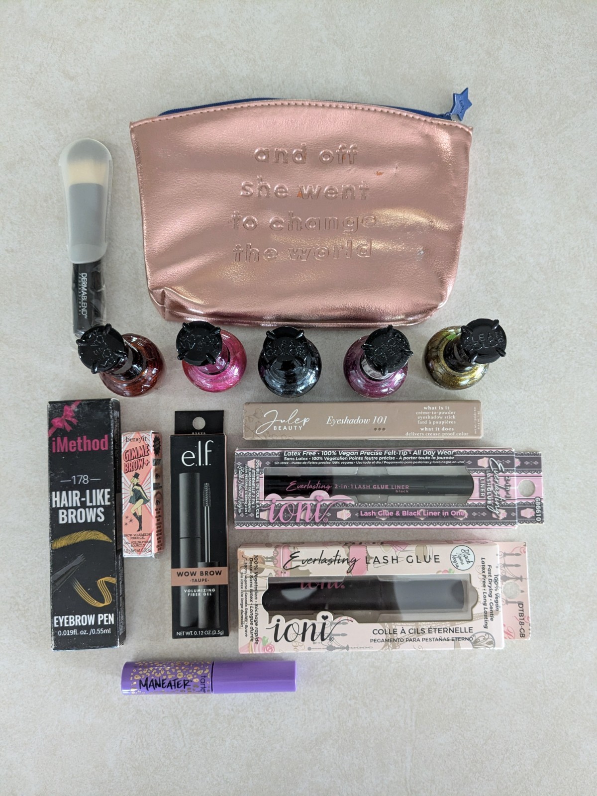 Eyebrow&Nail Beauty Bundle-Julep-Tarte-Maneater-e.l.f.-Toni-iMethod-Nail Lacquer