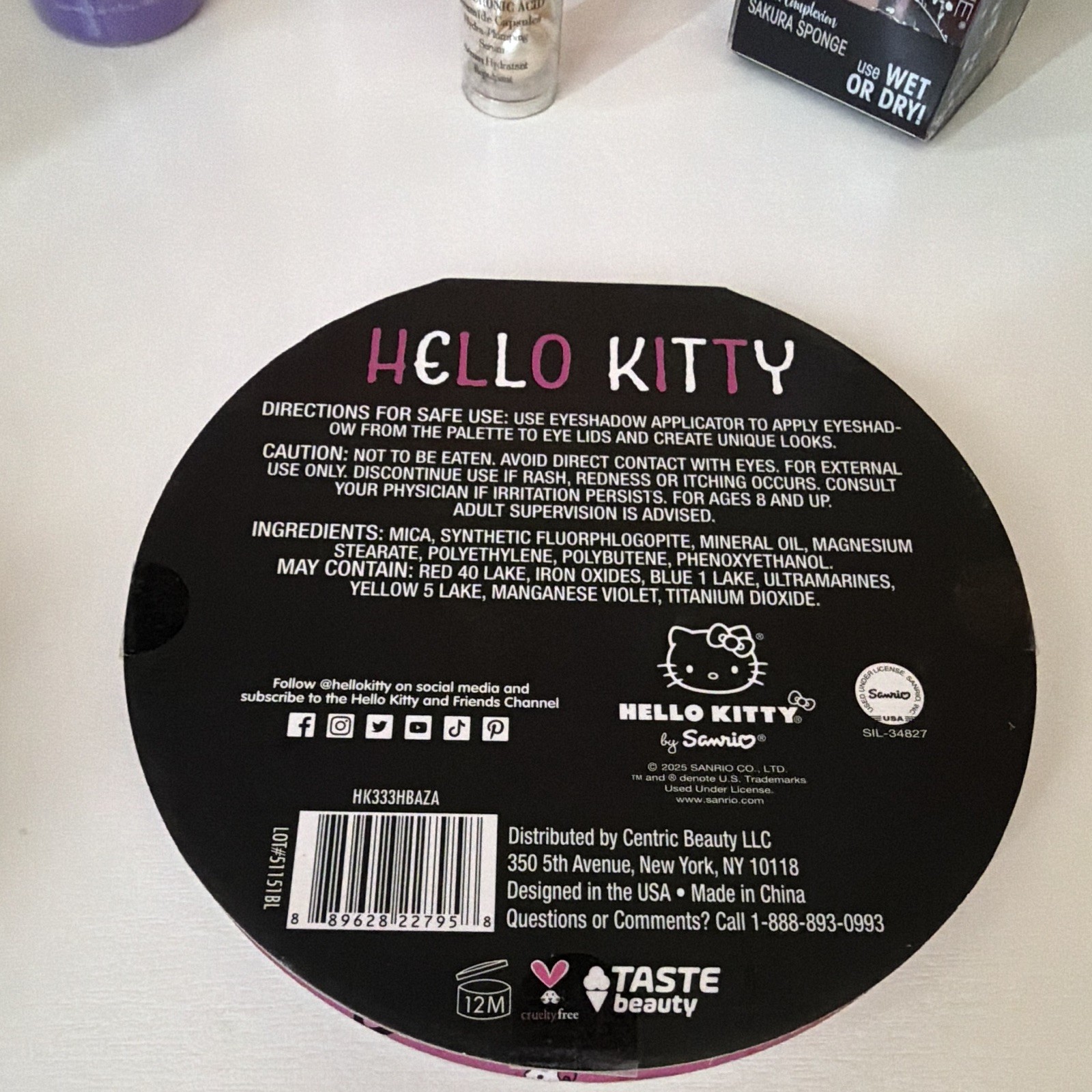 Assorted Makeup & Beauty Lot: Hello Kitty Palette, Brush, Hair Growth Therapy