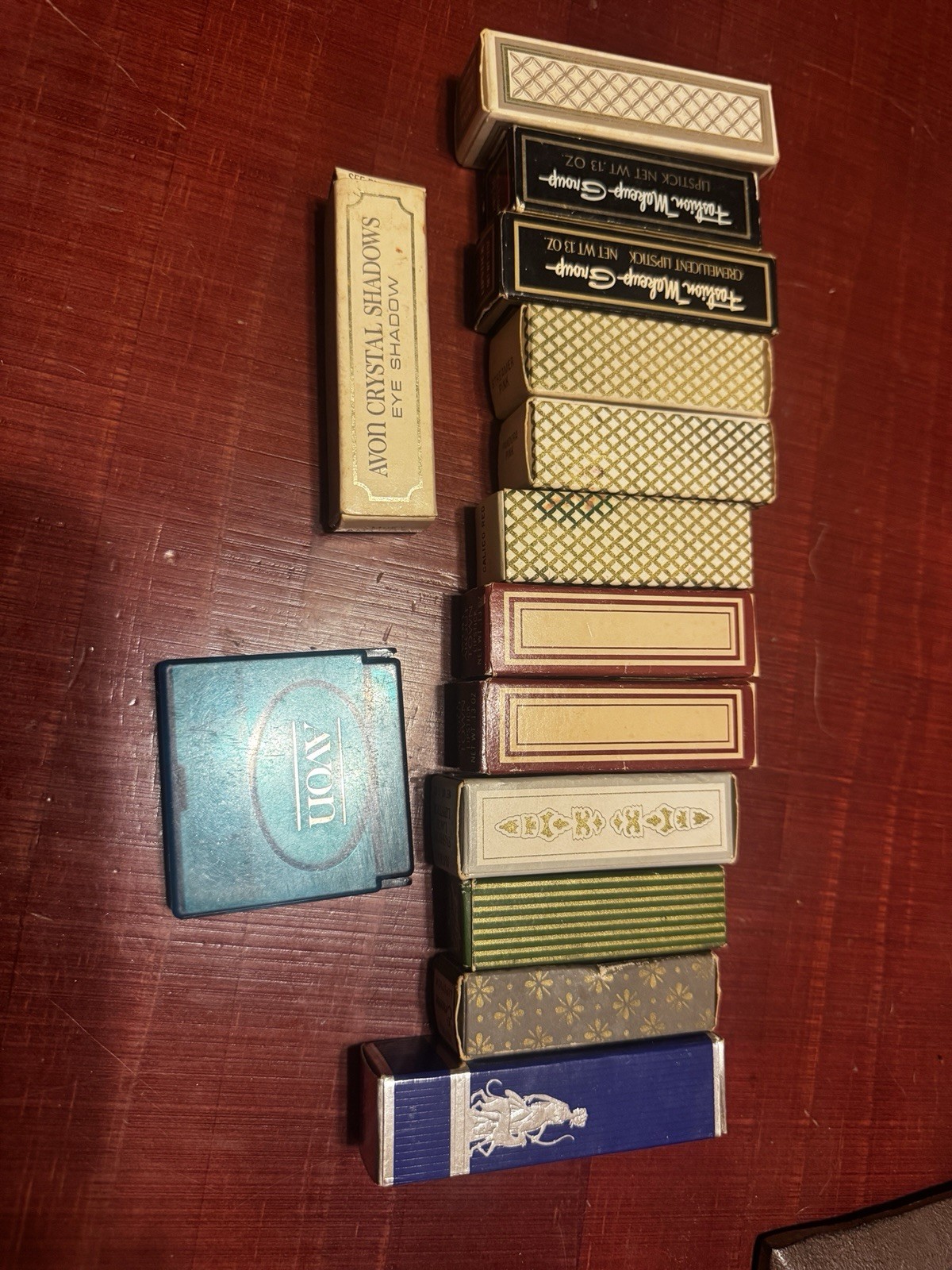 Lot 14 Vintage Avon Encore Lipstick, Perfumed Demistik, Crystal Eyeshadow 70s