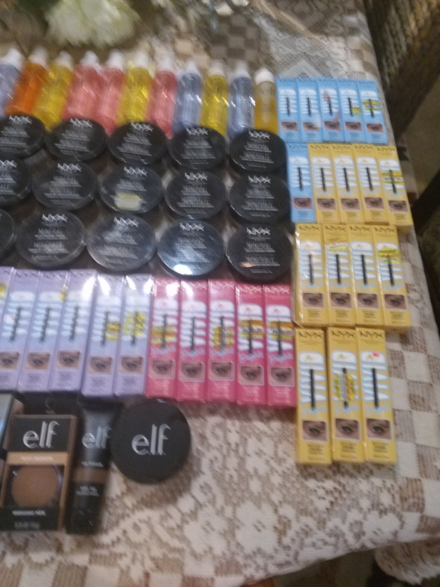 120 Piece wholesale Cosmetic lot- NYX, ELF, Covergirl
